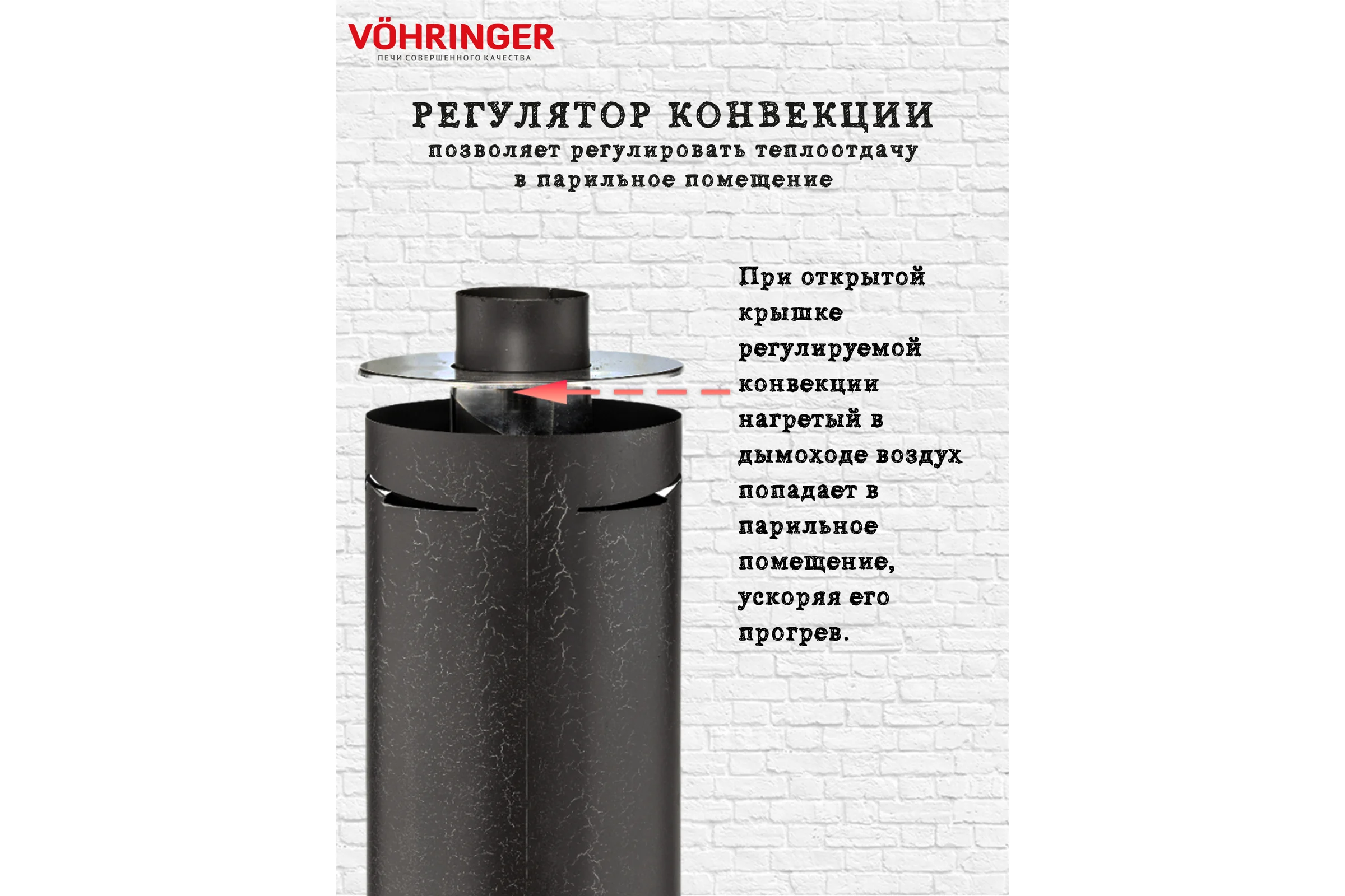 Дымоход для печи банной отопительной VOHRINGER D115 konvektor_kozhuh_shaika