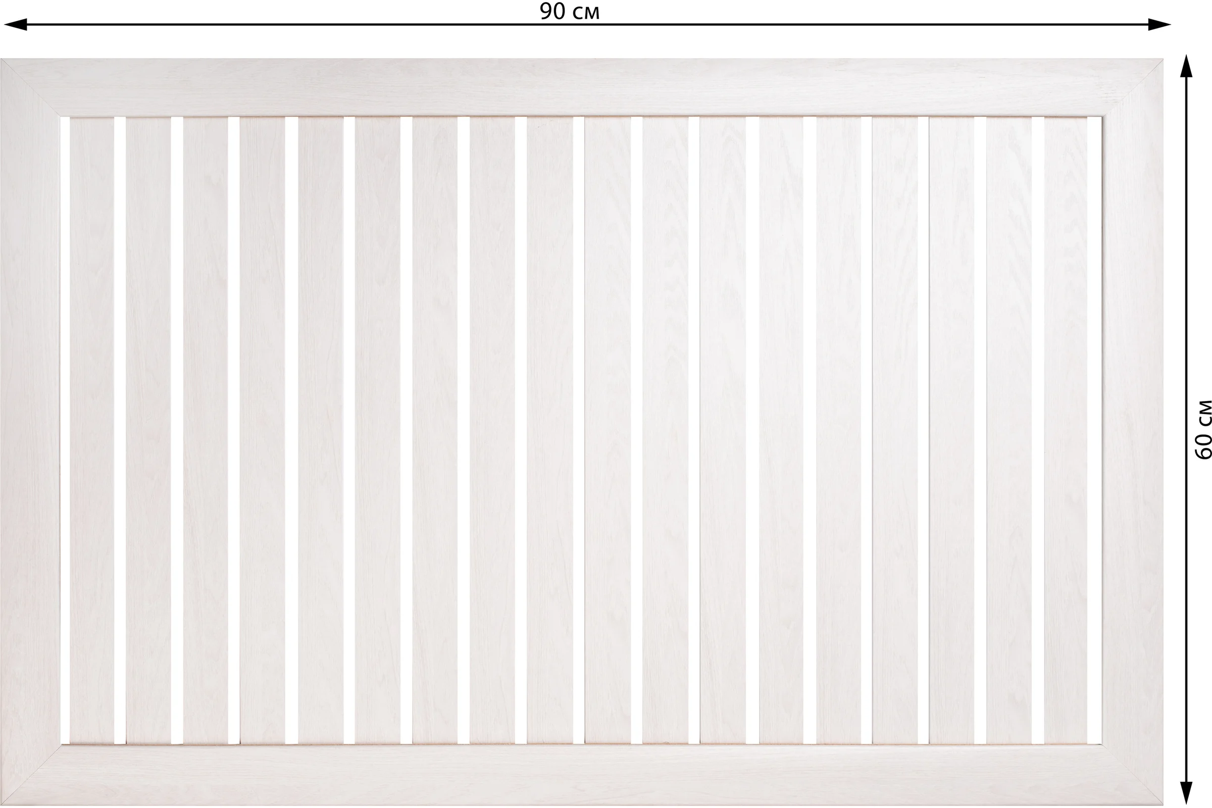 Реечный экран для радиатора Стильный Дом 120x60 см, Ясень белый v530743