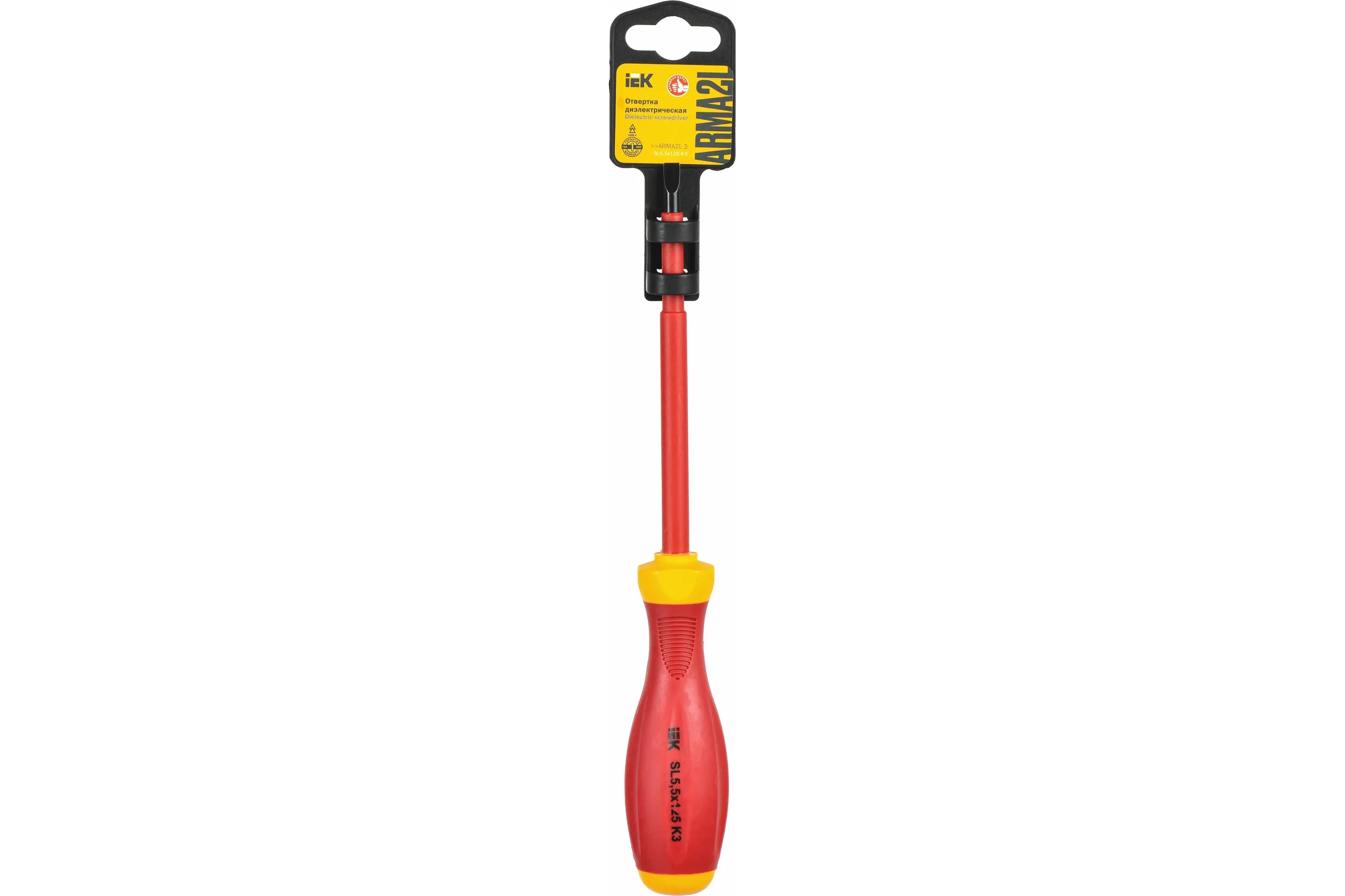Диэлектрическая отвертка IEK ARMA2L 3 SL5,5x125 K3 A2L3-SC30-K3-SL-55-125