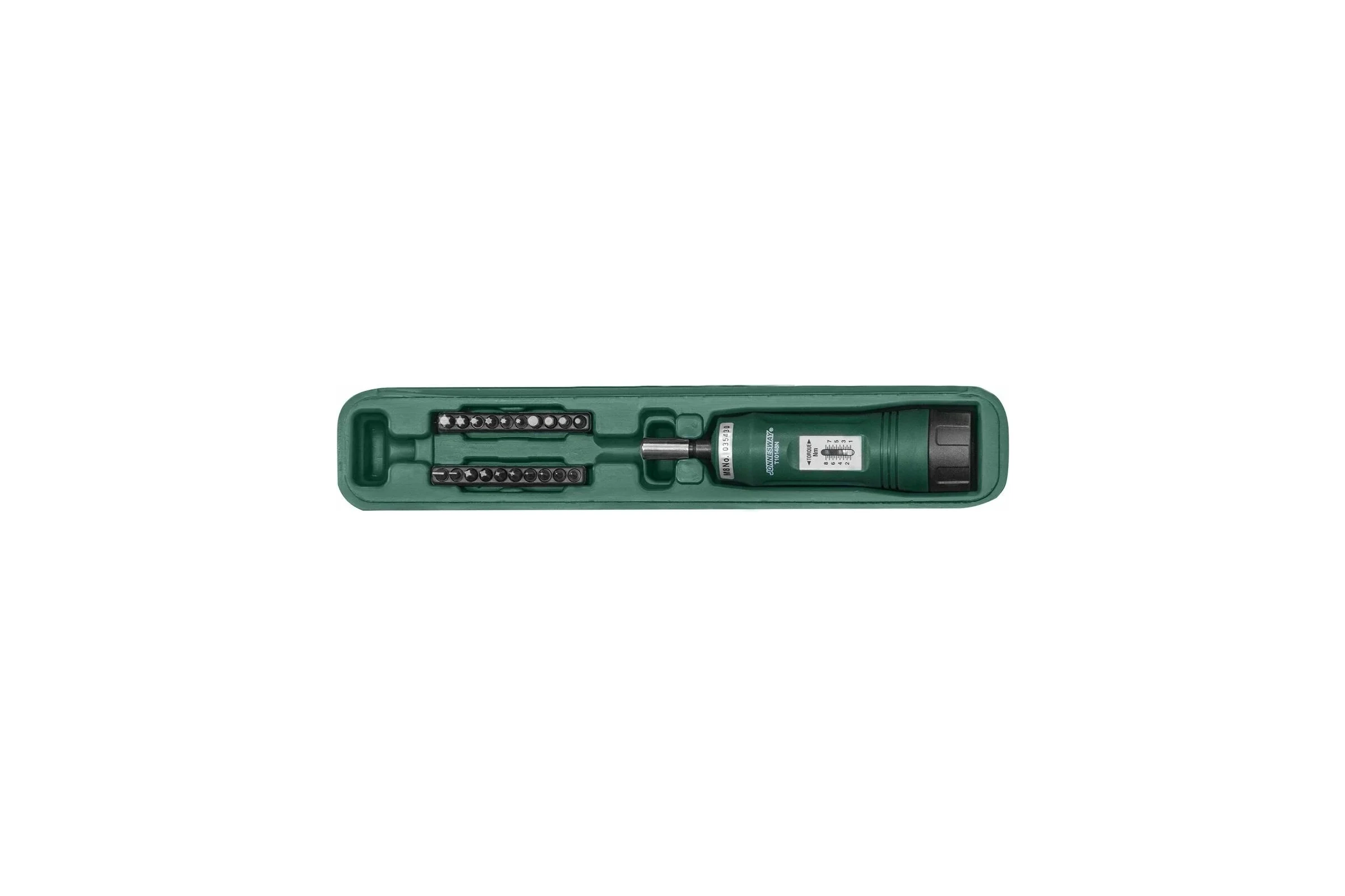 Динамометрическая отверточная рукоятка с набором бит Jonnesway T10148  1/4", 1-8 Нм, 21 предмет 49087