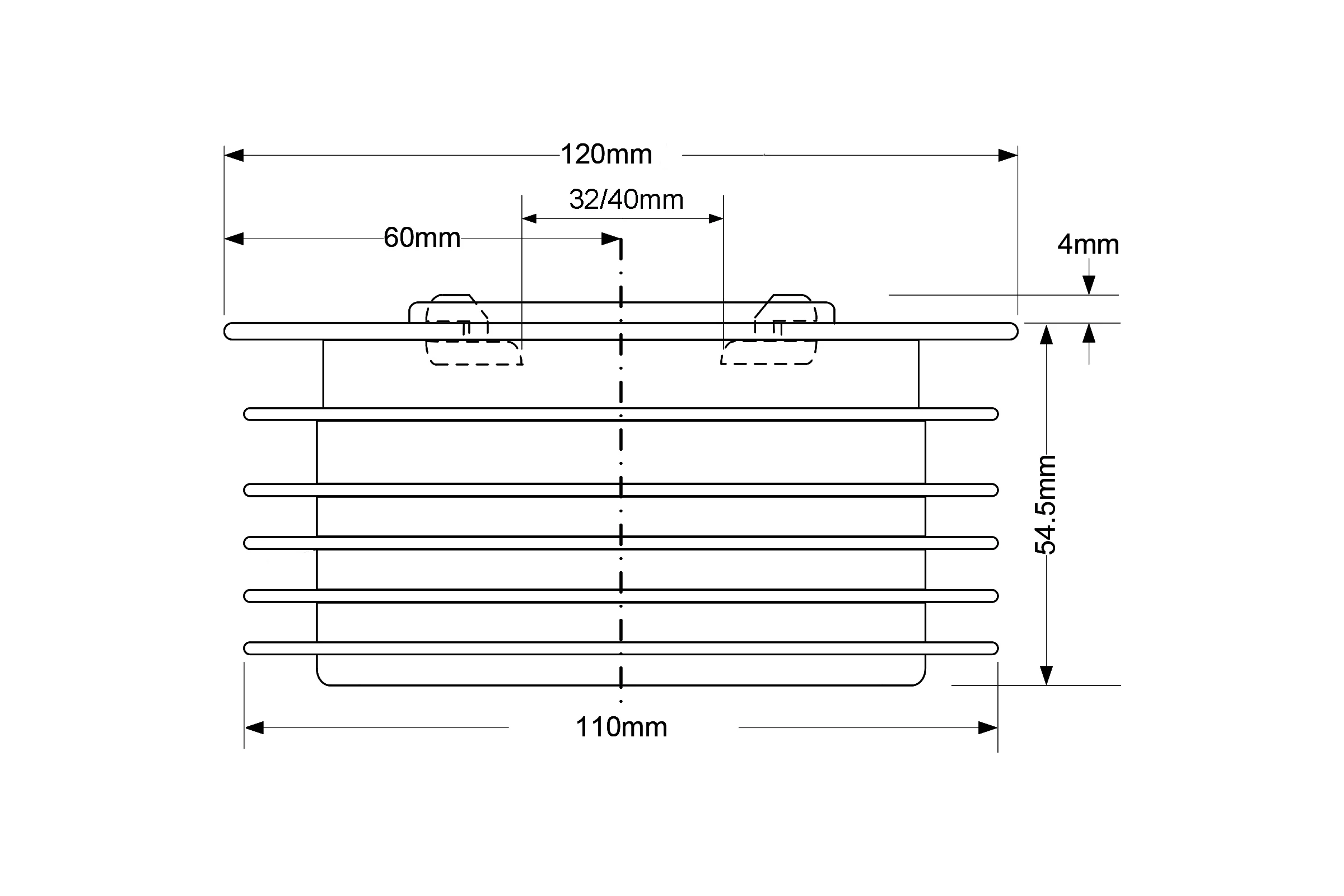 Переход McAlpine пластик. ф110-32/40 цвет черн. MRDC2-BL