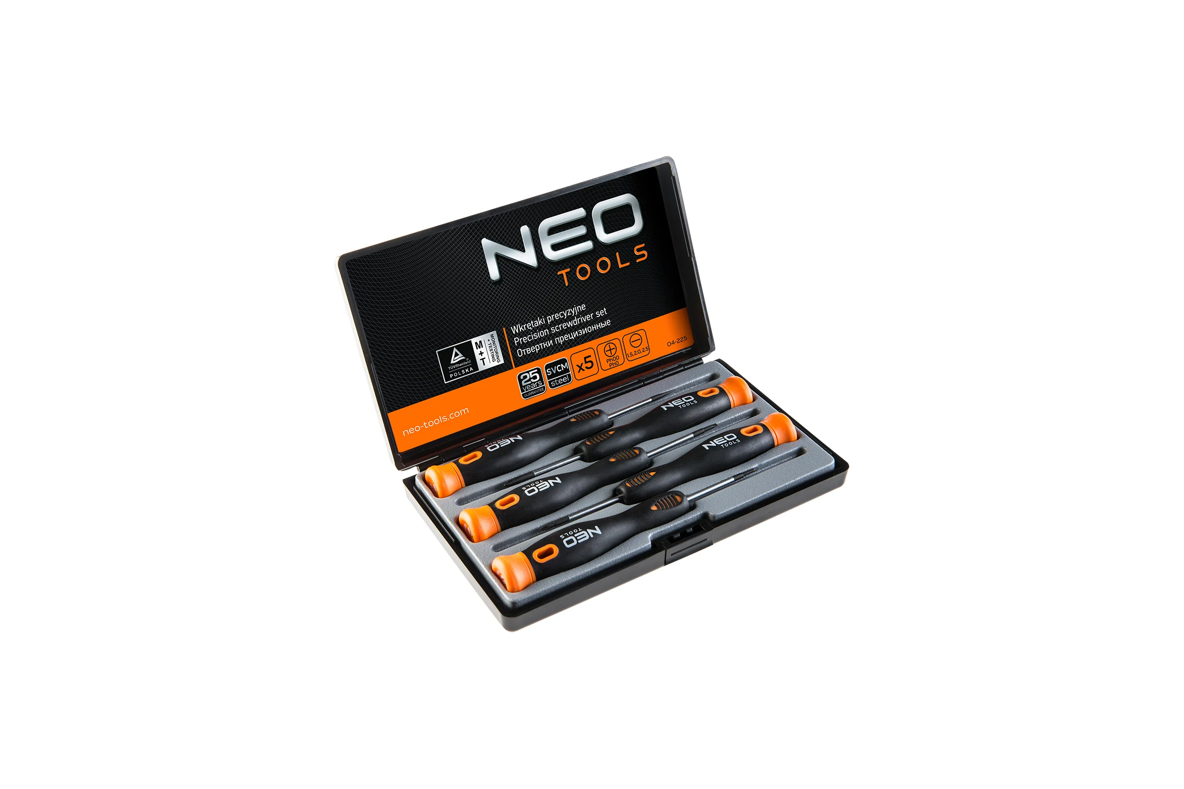 Набор прецизионных отверток NEO Tools 5 шт CrMo 04-225
