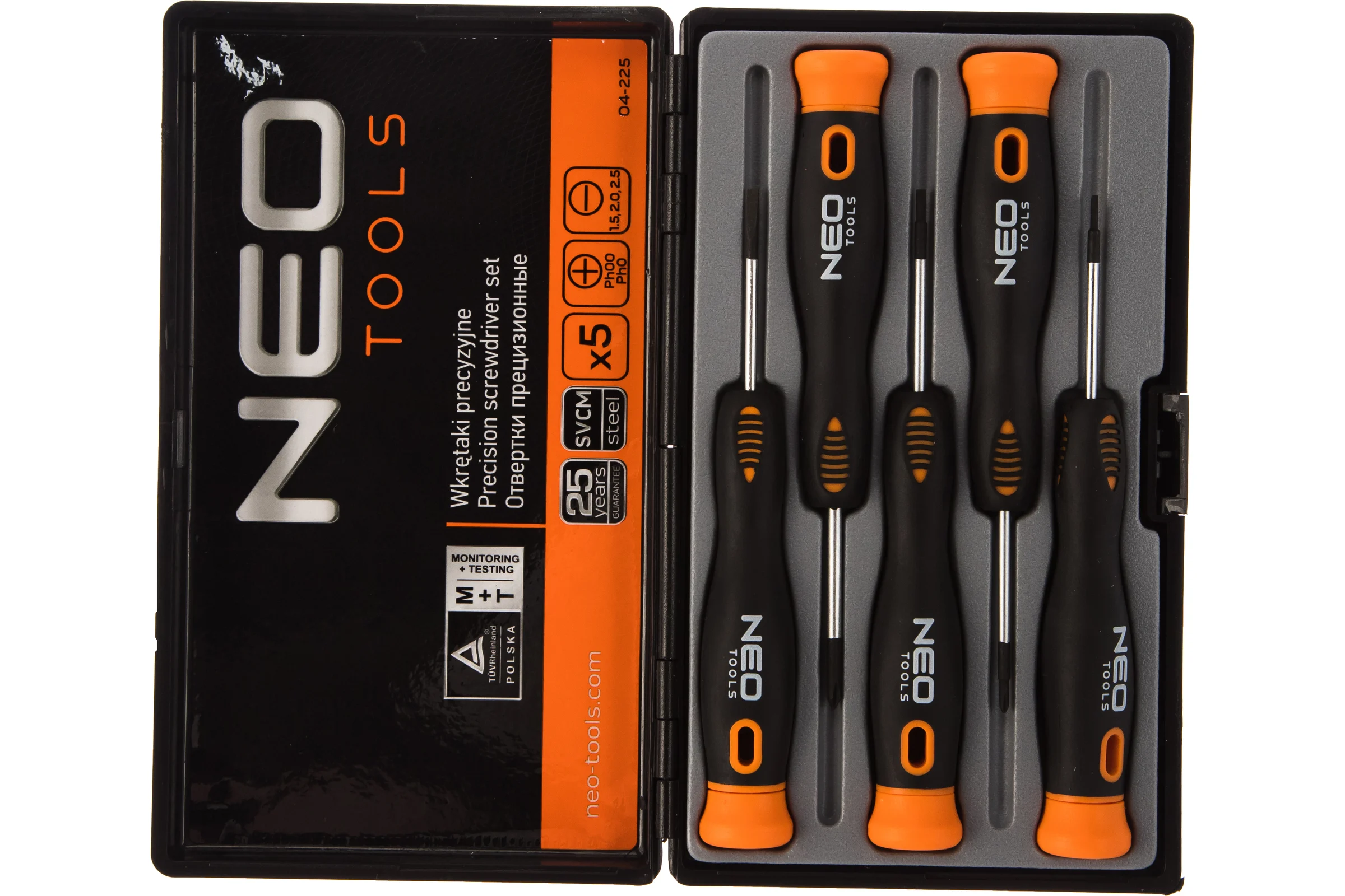 Набор прецизионных отверток NEO Tools 5 шт CrMo 04-225