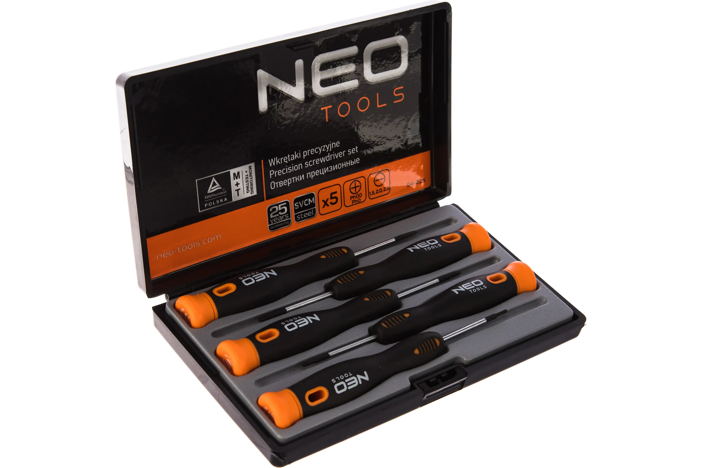 Набор прецизионных отверток NEO Tools 5 шт CrMo 04-225