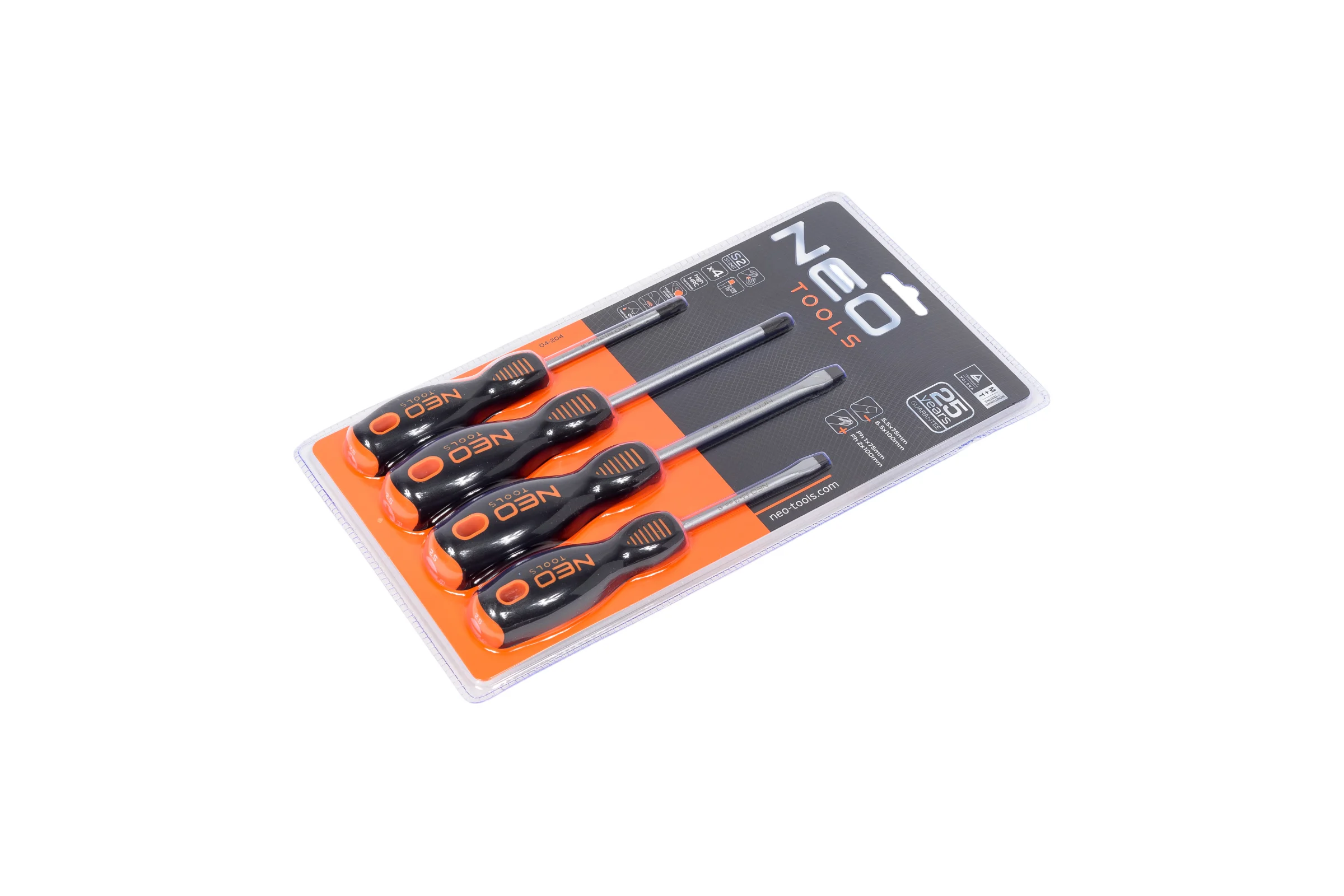 Набор отверток NEO Tools SL/PH 4 шт двухкомп рукоятка 04-204