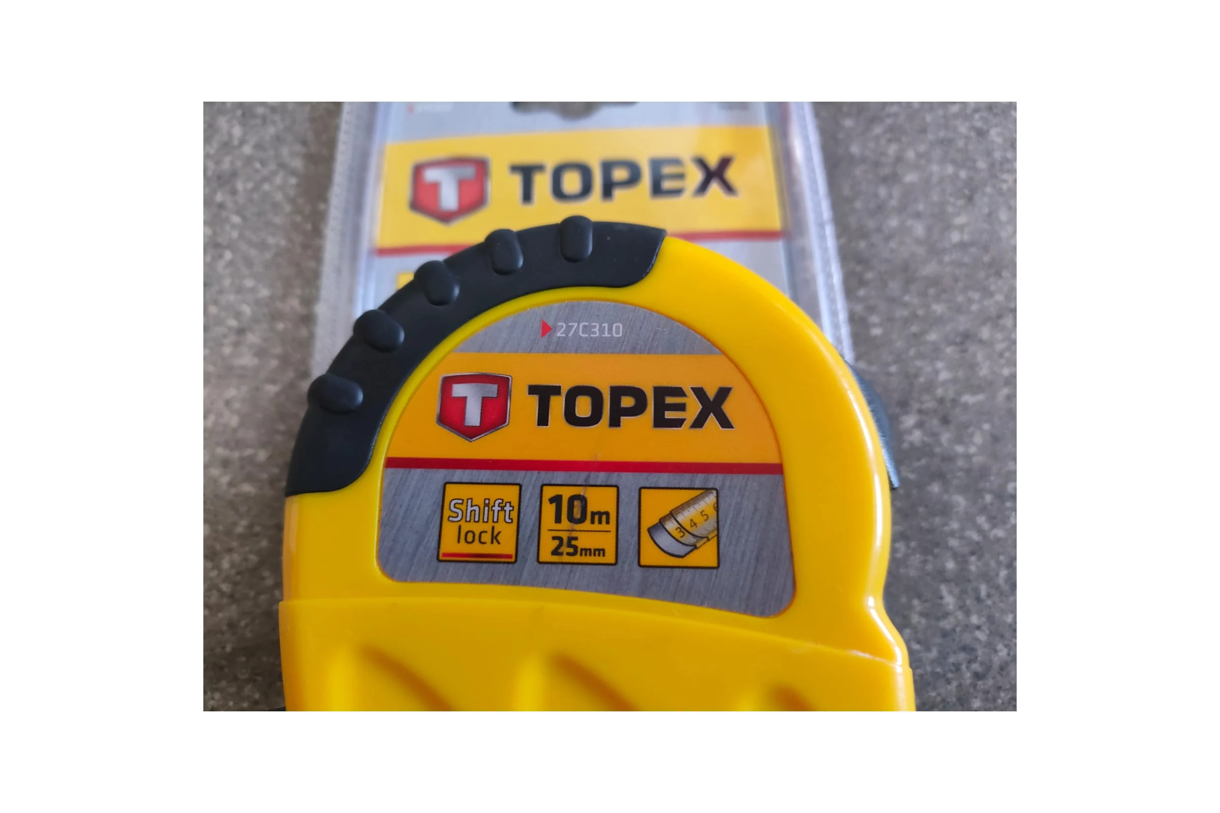 Рулетка TOPEX стальная лента 10 м x 25 мм 27C310