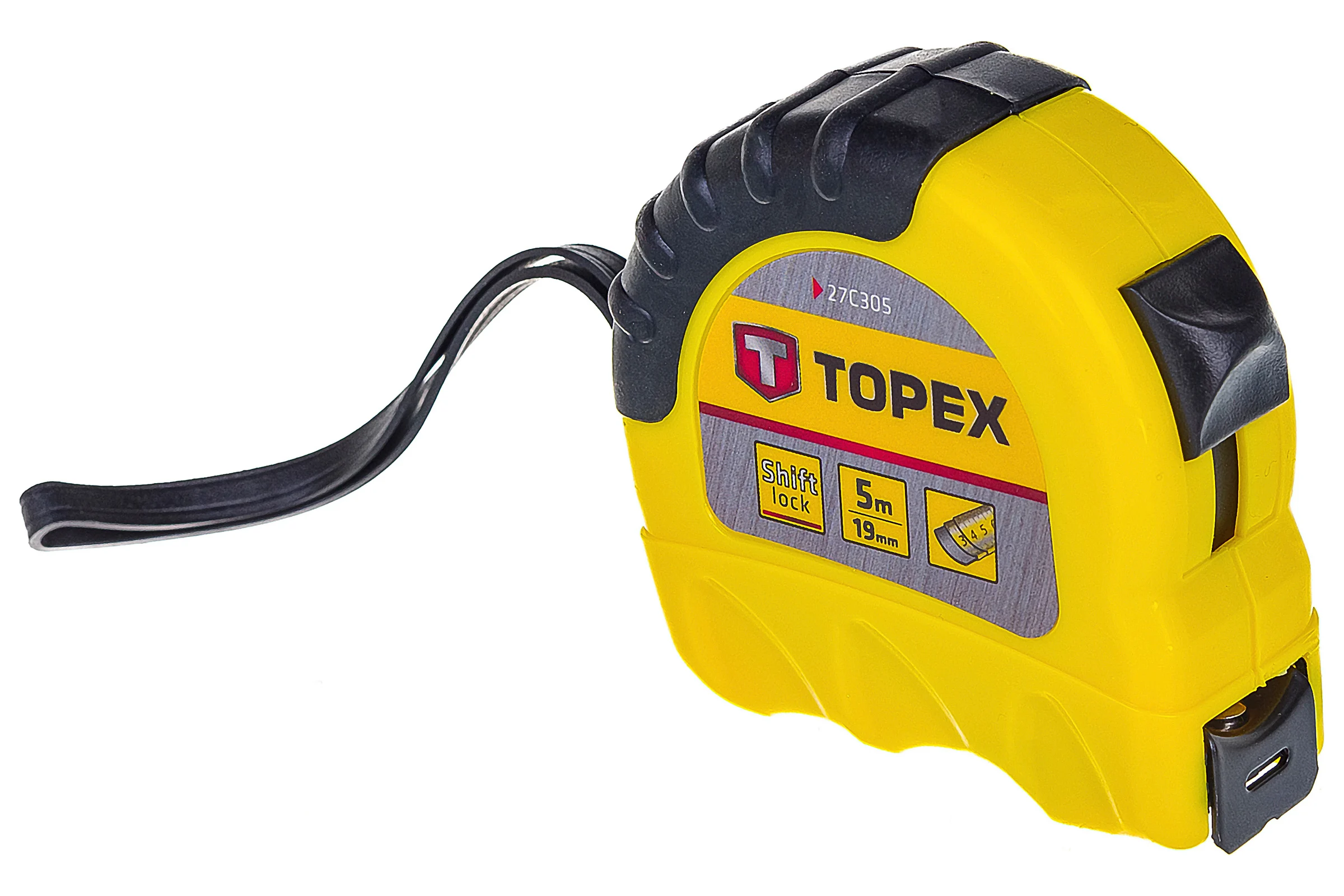 Рулетка TOPEX стальная лента 5 м x 19 мм 27C305