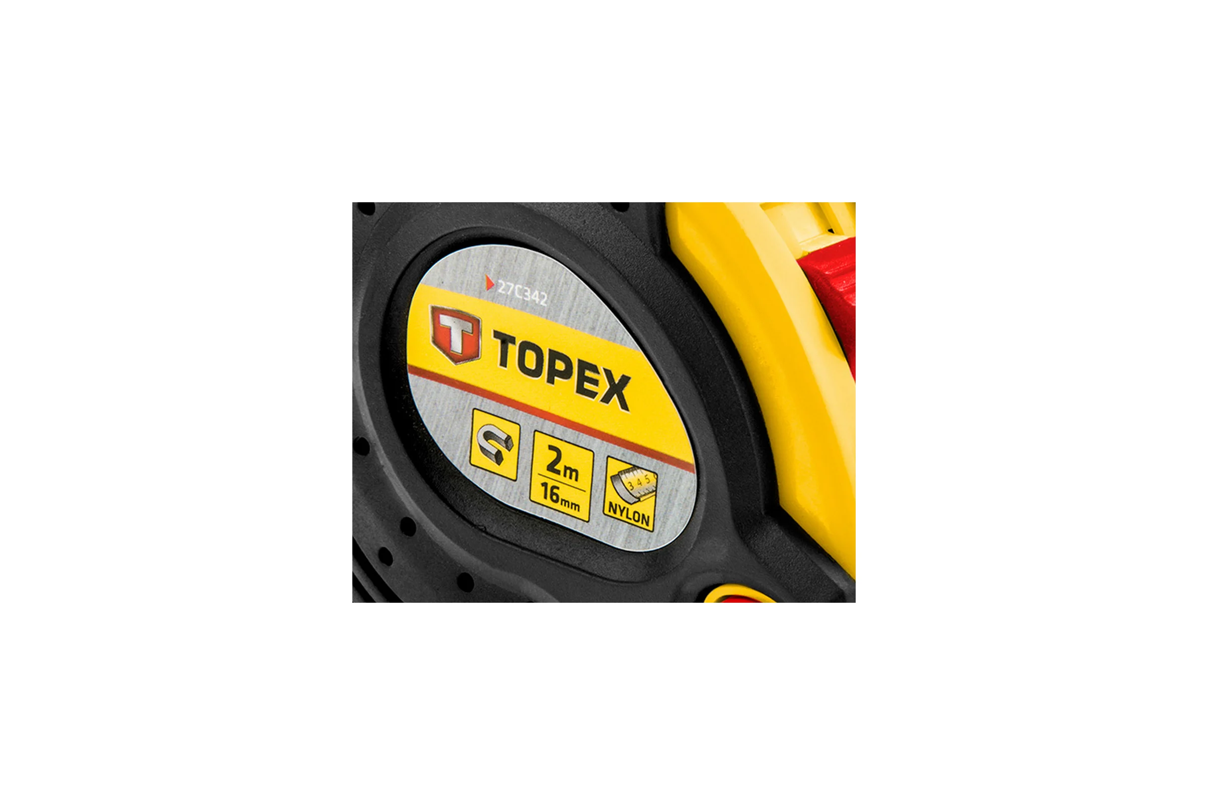 Рулетка TOPEX стальная лента 2 м x 16 мм магнит 2 кнопки паузы 27C342
