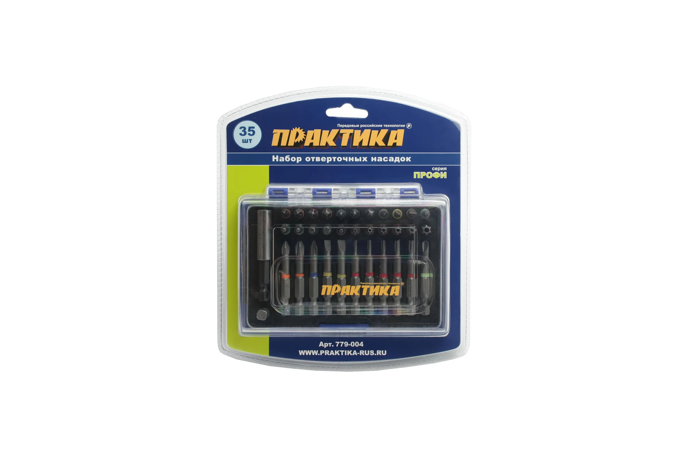 Набор бит (35 шт; PH; PZ; SL; T/Torx; TW; Hex + магнитный держатель) ПРАКТИКА 779-004