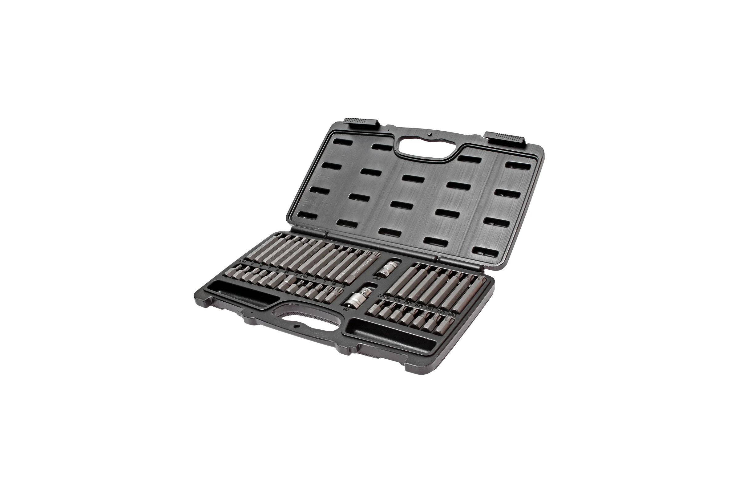Набор бит TORX, HEX, SPLINE JTC с адаптерами 3/8 1/2 в кейсе 40 предметов /1/10- -3965 693163