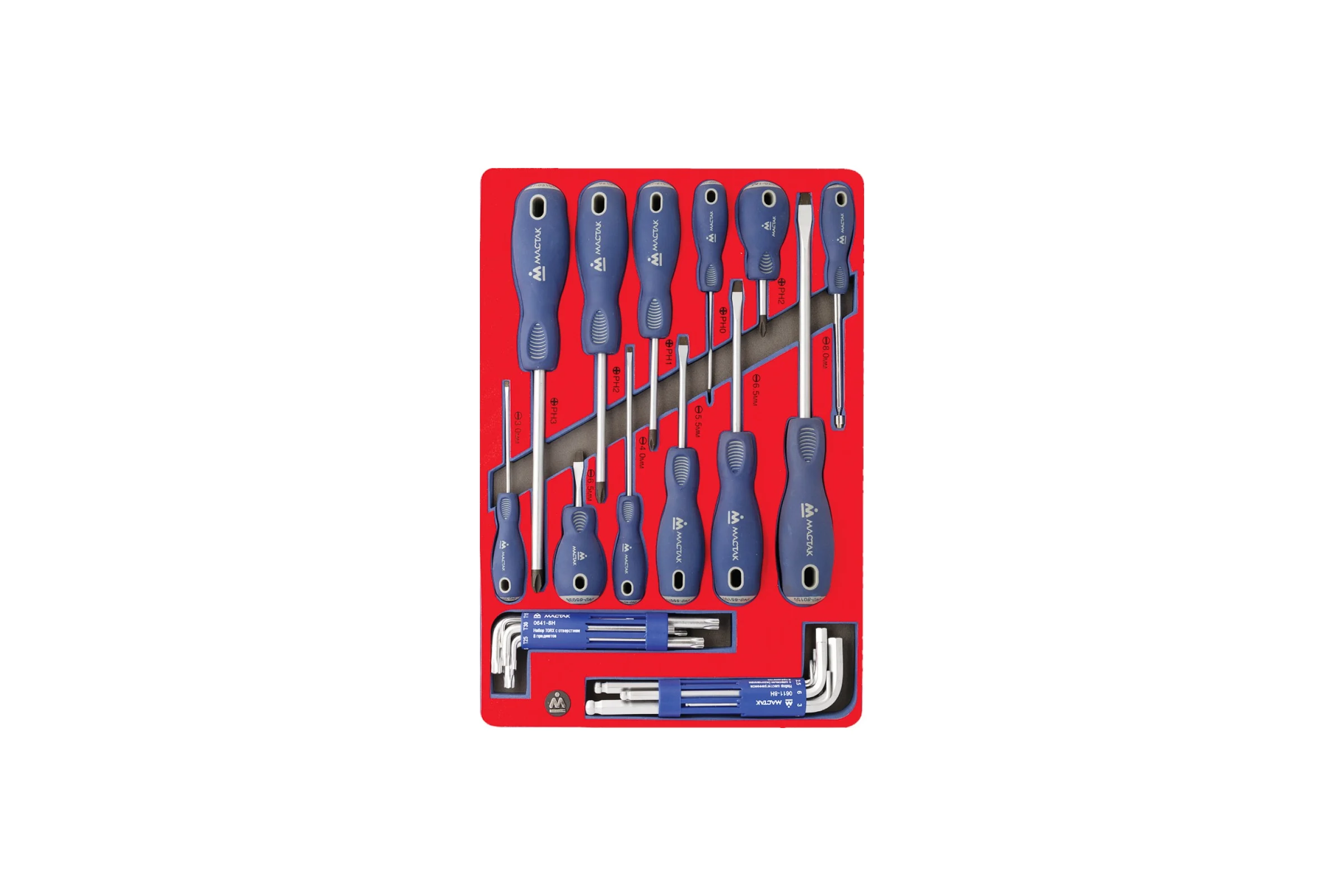 Набор отвёрток, шестигранников и TORX 27шт МАСТАК 5-40627