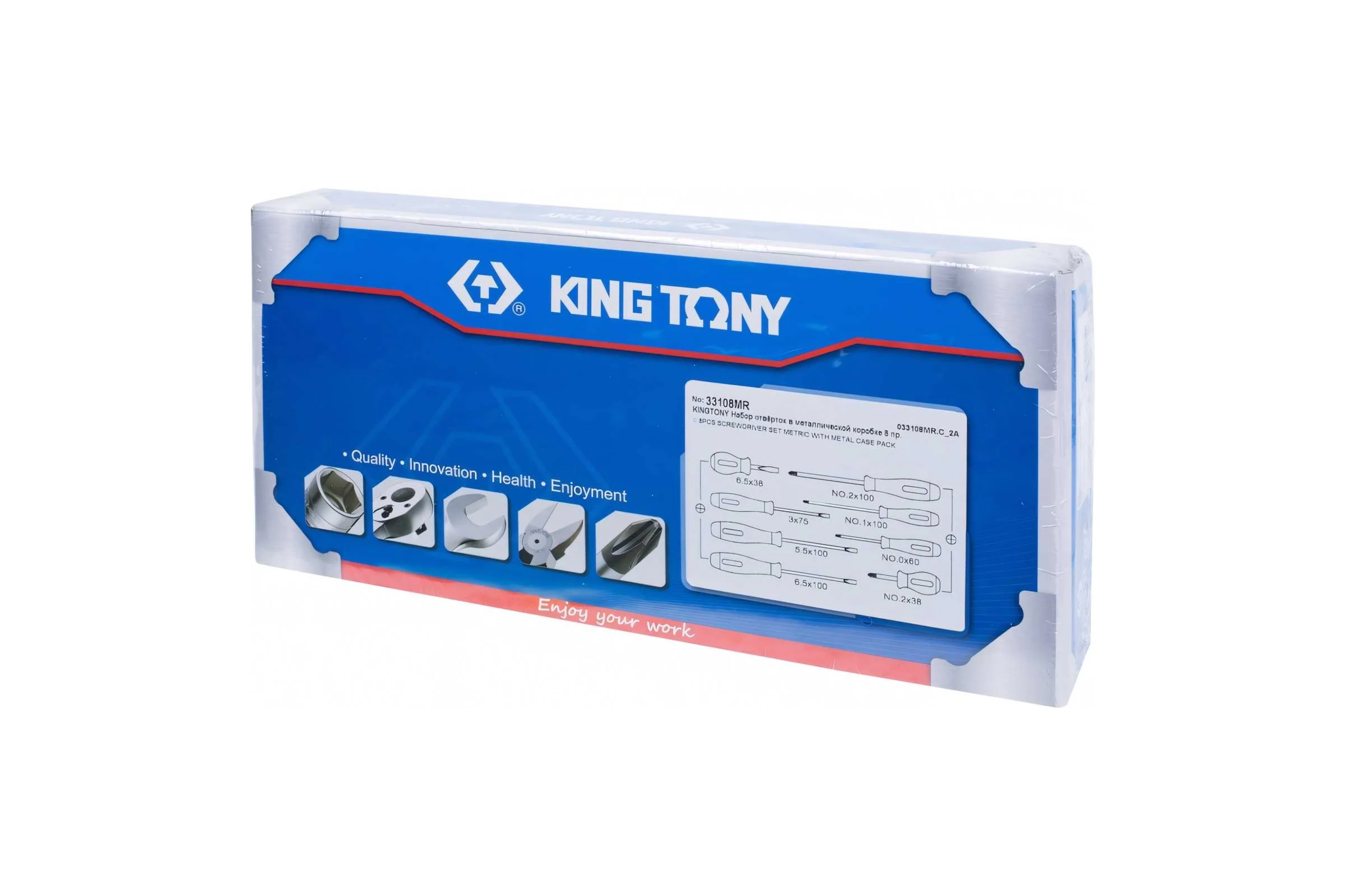 Набор отверток в металлическом кейсе 8шт KING TONY 33108MR