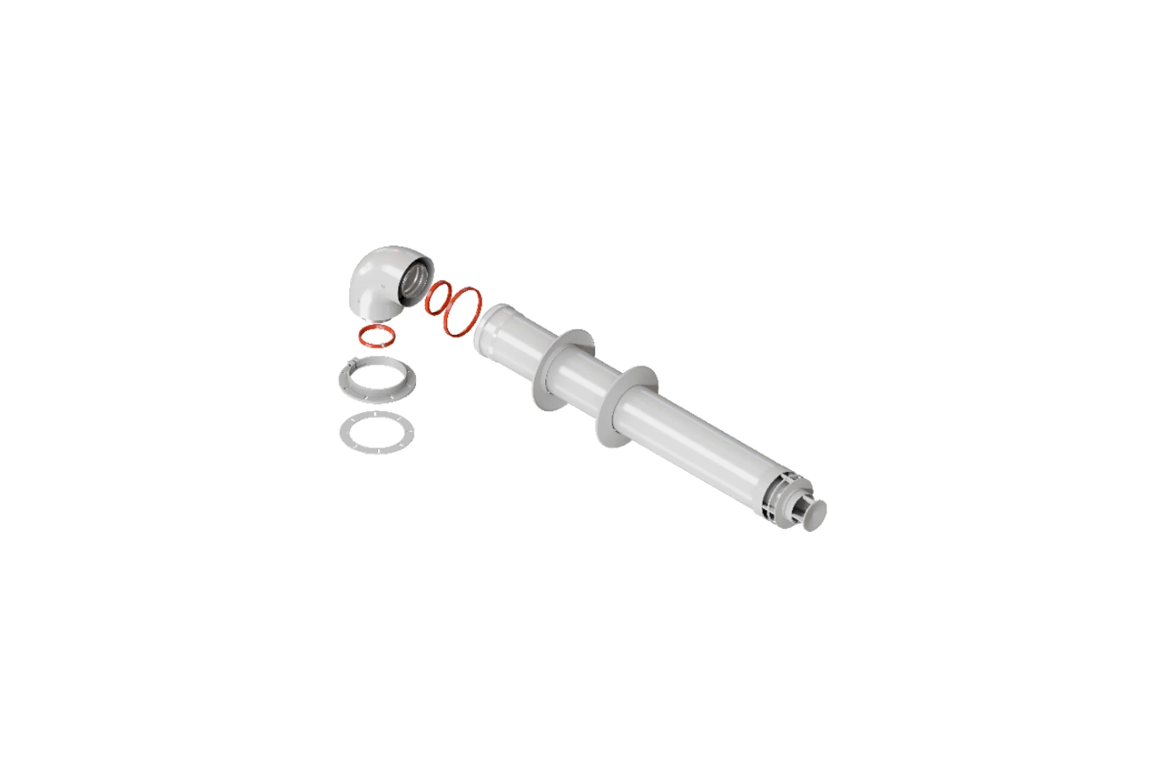 Комплект дымохода ROMMER стандарт 60/100 - 900 мм в комплекте фланец RG0091CSP6F5Q7