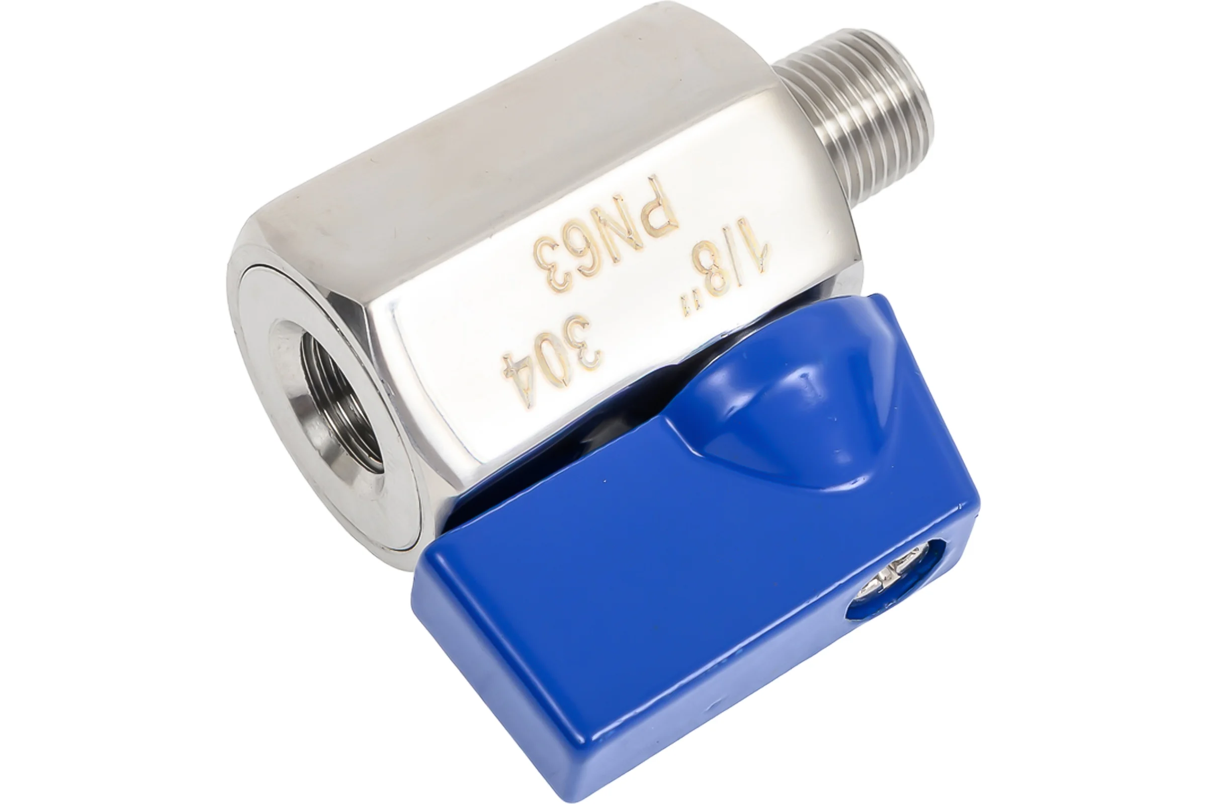 Шаровый кран мини TITAN LOCK НР-ВР, резьба BSP 1/8", нерж. 304, TLMBV1/8FM
