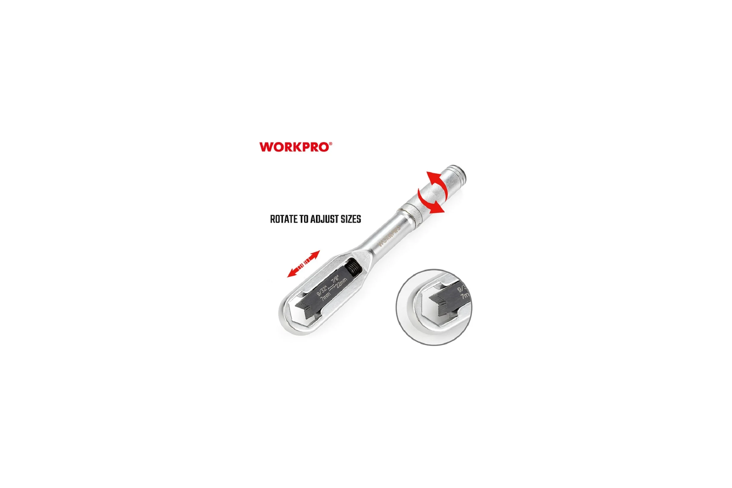Универсальный разводной ключ WORKPRO 7-22 мм WP272015