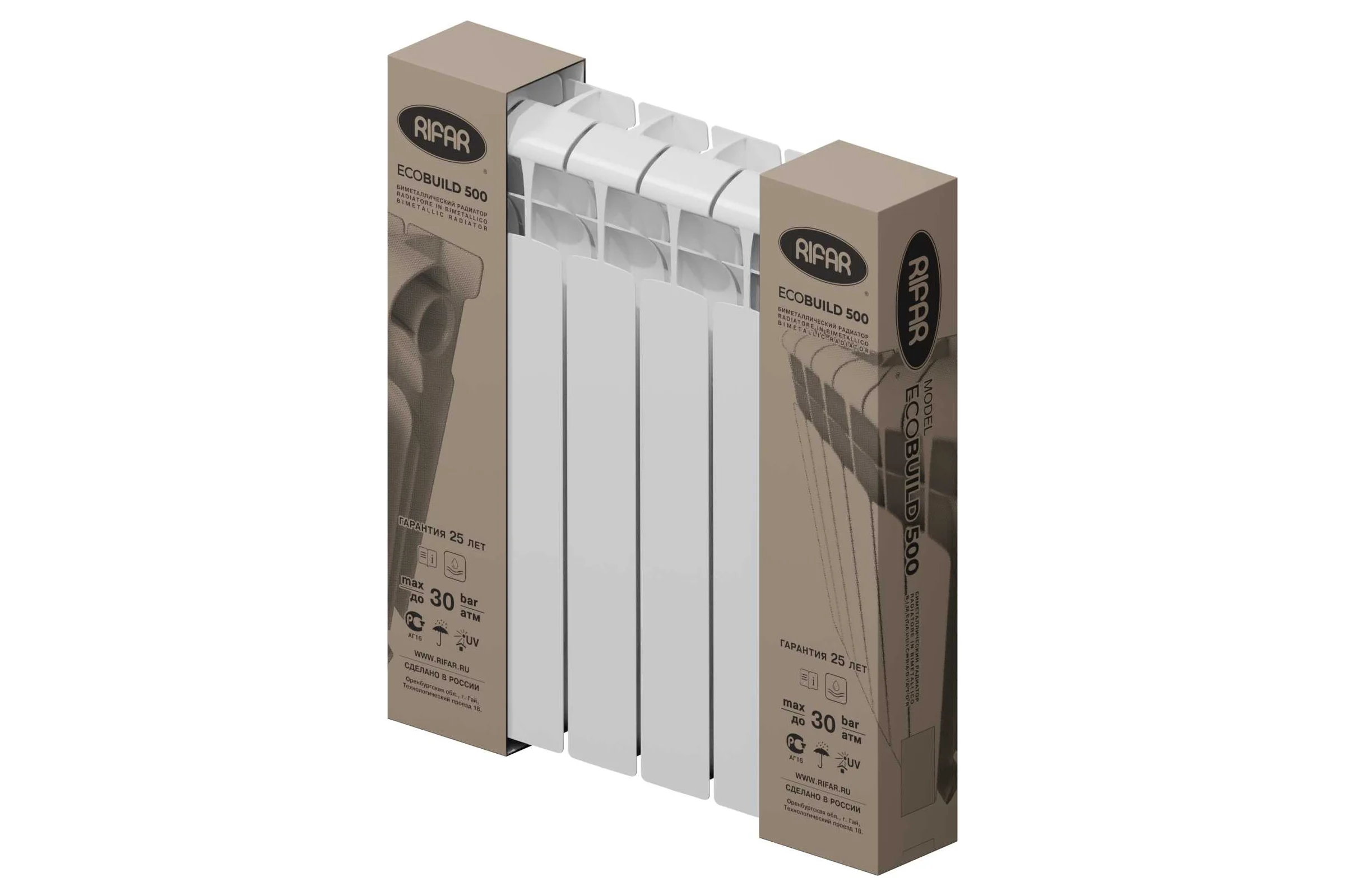 Биметаллический радиатор RIFAR ECOBUILD 500 06 секц. бок. R-EB-500-06