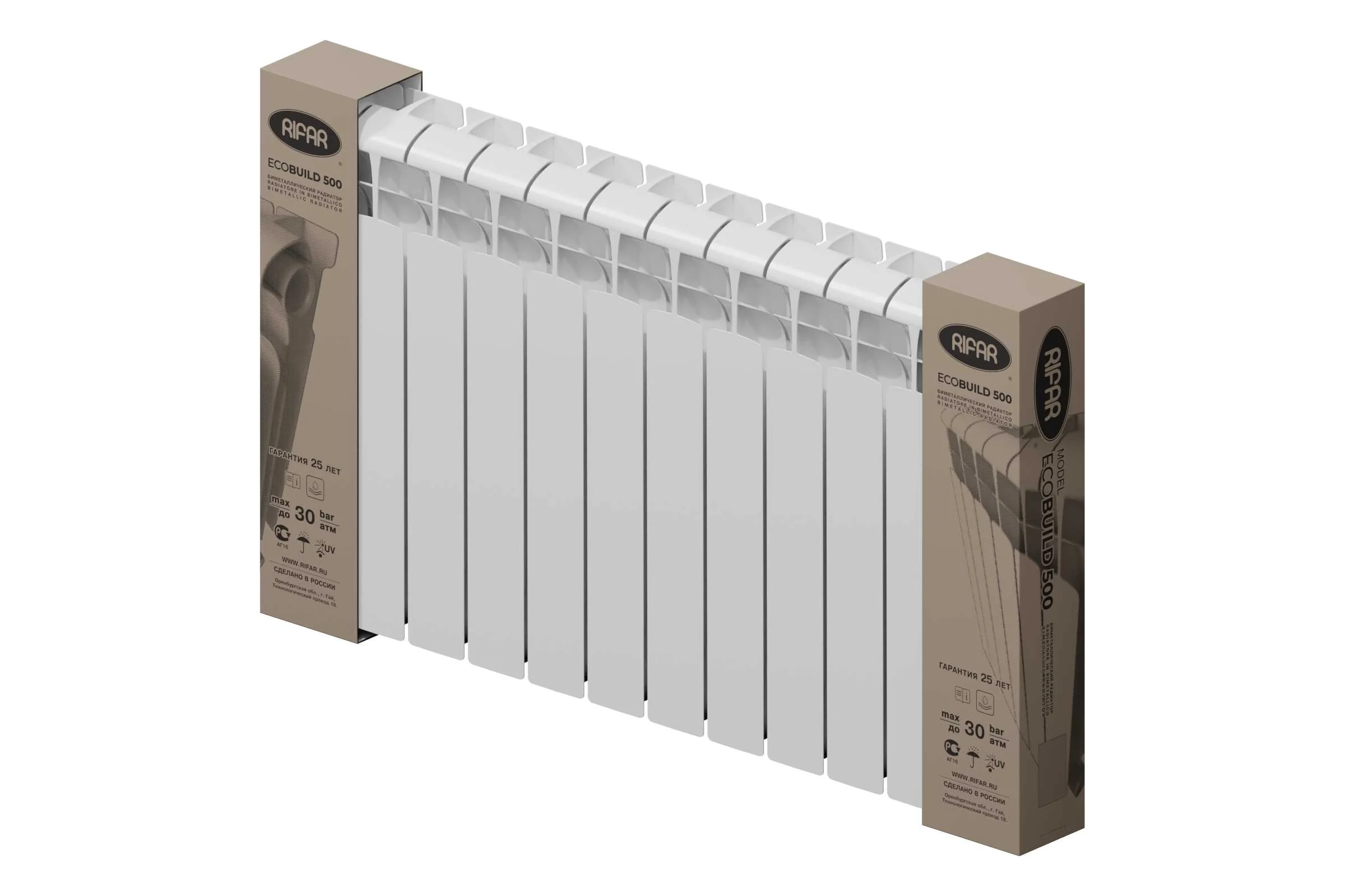 Биметаллический радиатор RIFAR ECOBUILD 500 12 секц. бок. R-EB-500-12