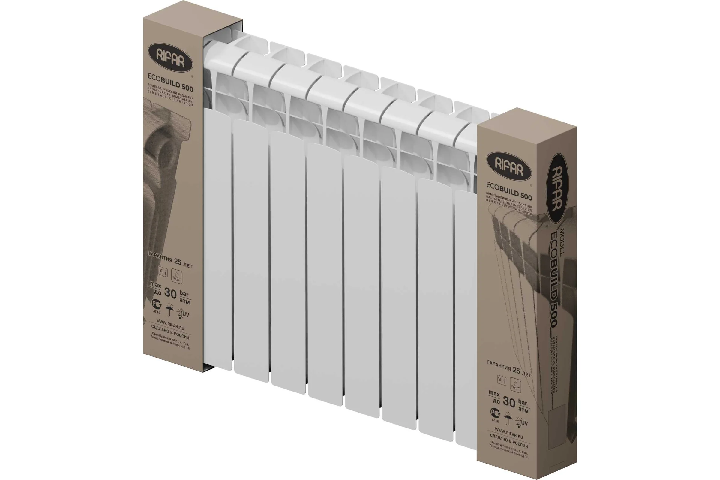 Биметаллический радиатор RIFAR ECOBUILD 500 10 секц. бок. R-EB-500-10