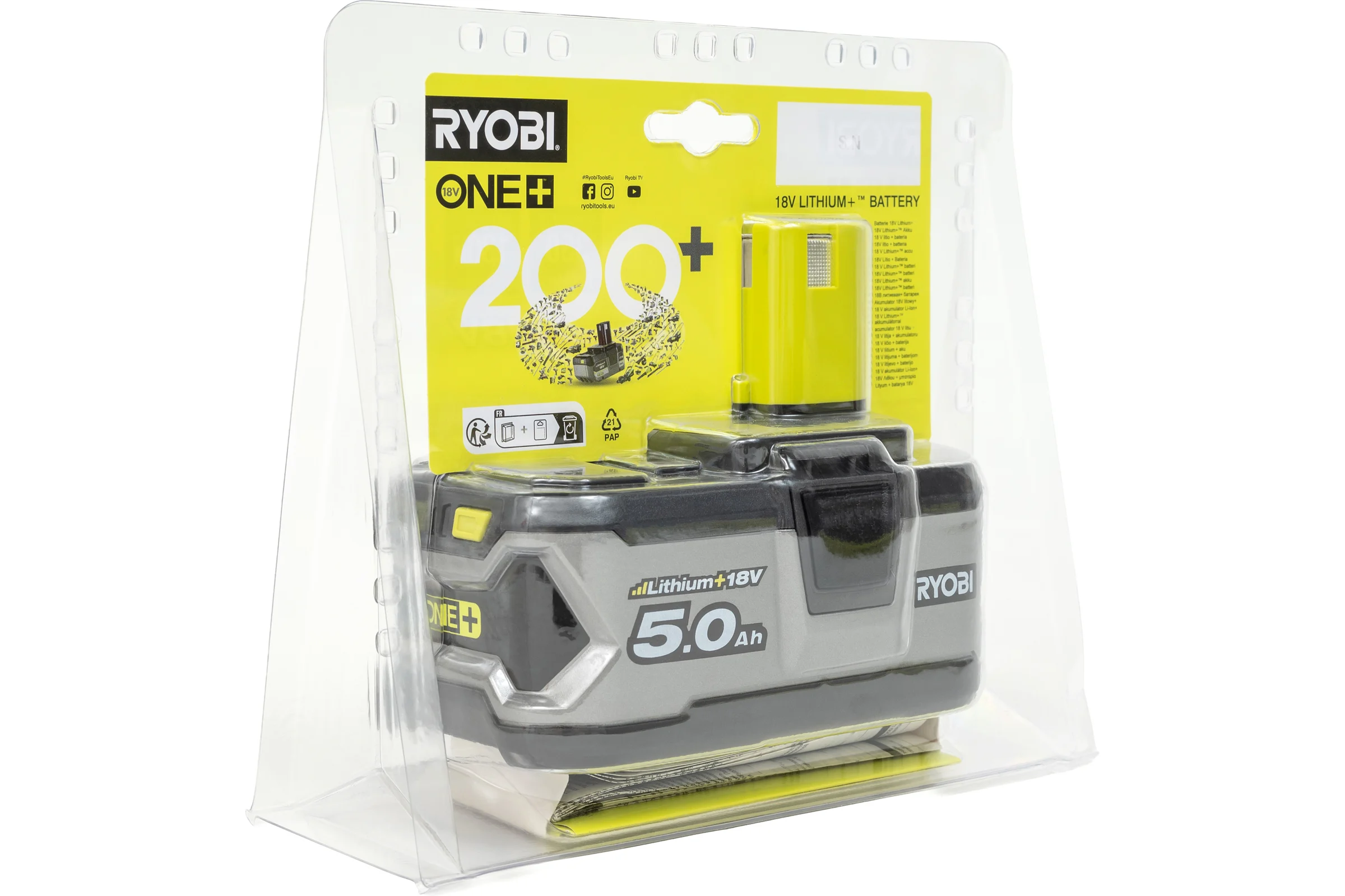 Аккумулятор Ryobi ONE+ RB18L50 5133002433 (18 В; 5 А*ч; Li-Ion)