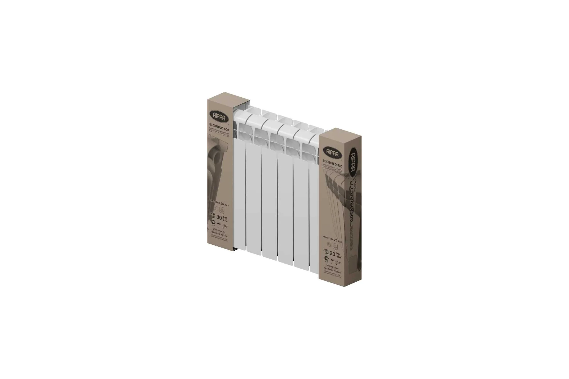 Биметаллический радиатор RIFAR ECOBUILD 300 08 секц. бок. R-EB-300-08