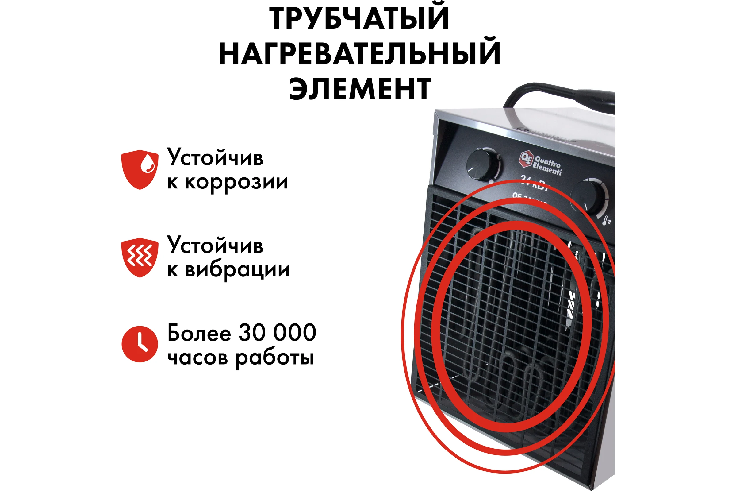 Электрическая тепловая пушка QUATTRO ELEMENTI QE-24000 E 640-452