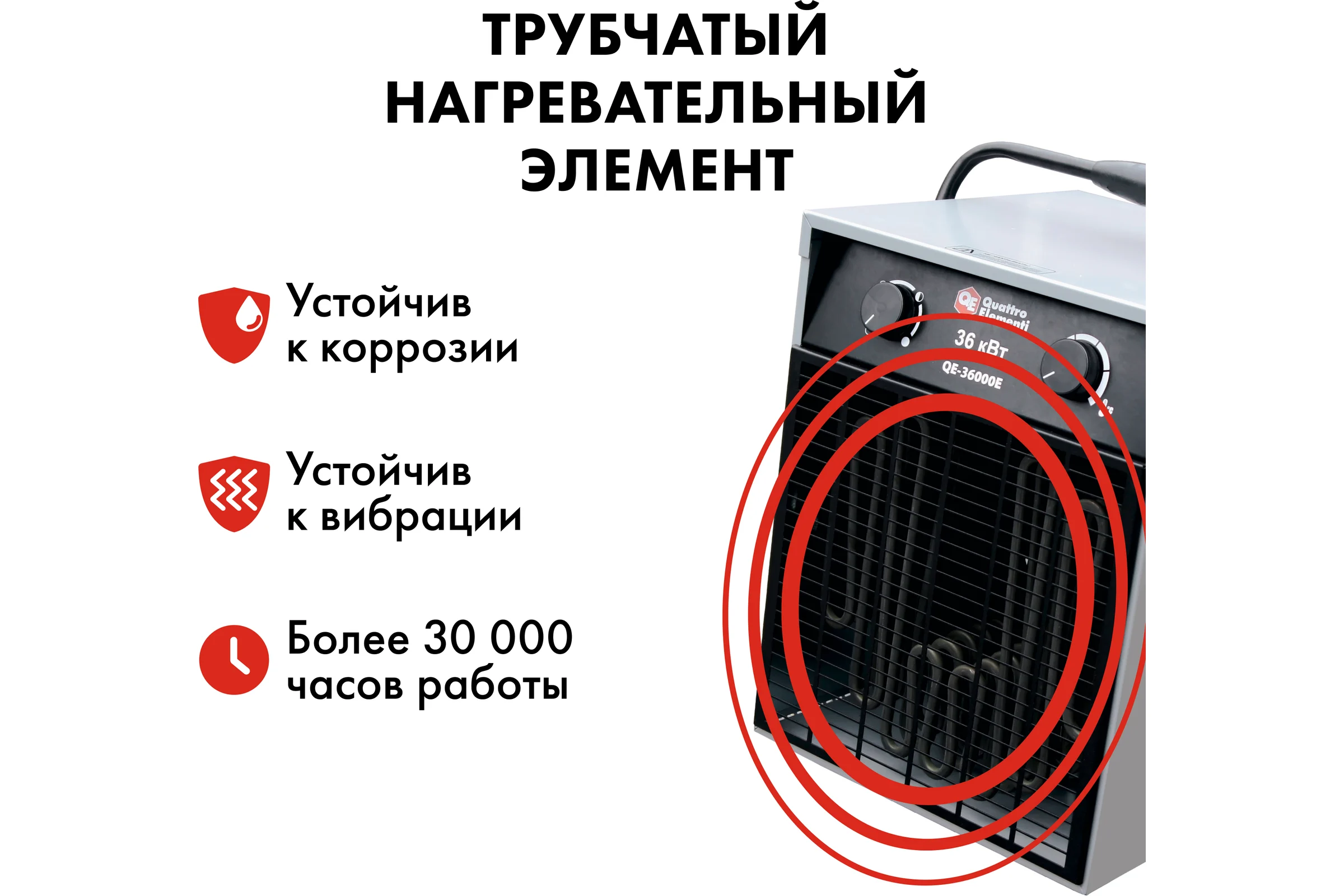 Электрическая тепловая пушка QUATTRO ELEMENTI QE-36000 E 649-325