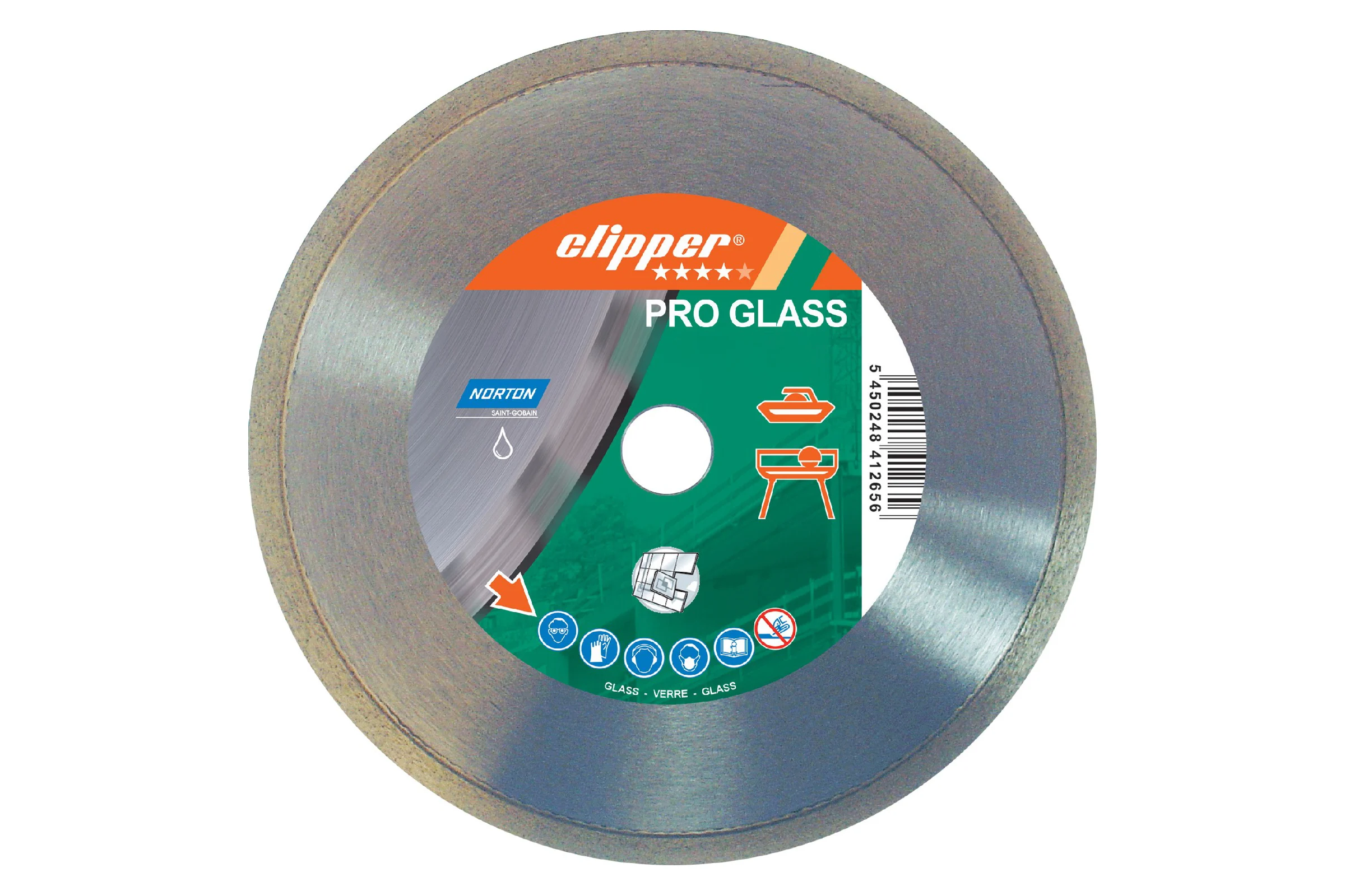 Алмазный диск для резки стекла, clipper pro glass 180x25.4 мм про NORTON 70184630184