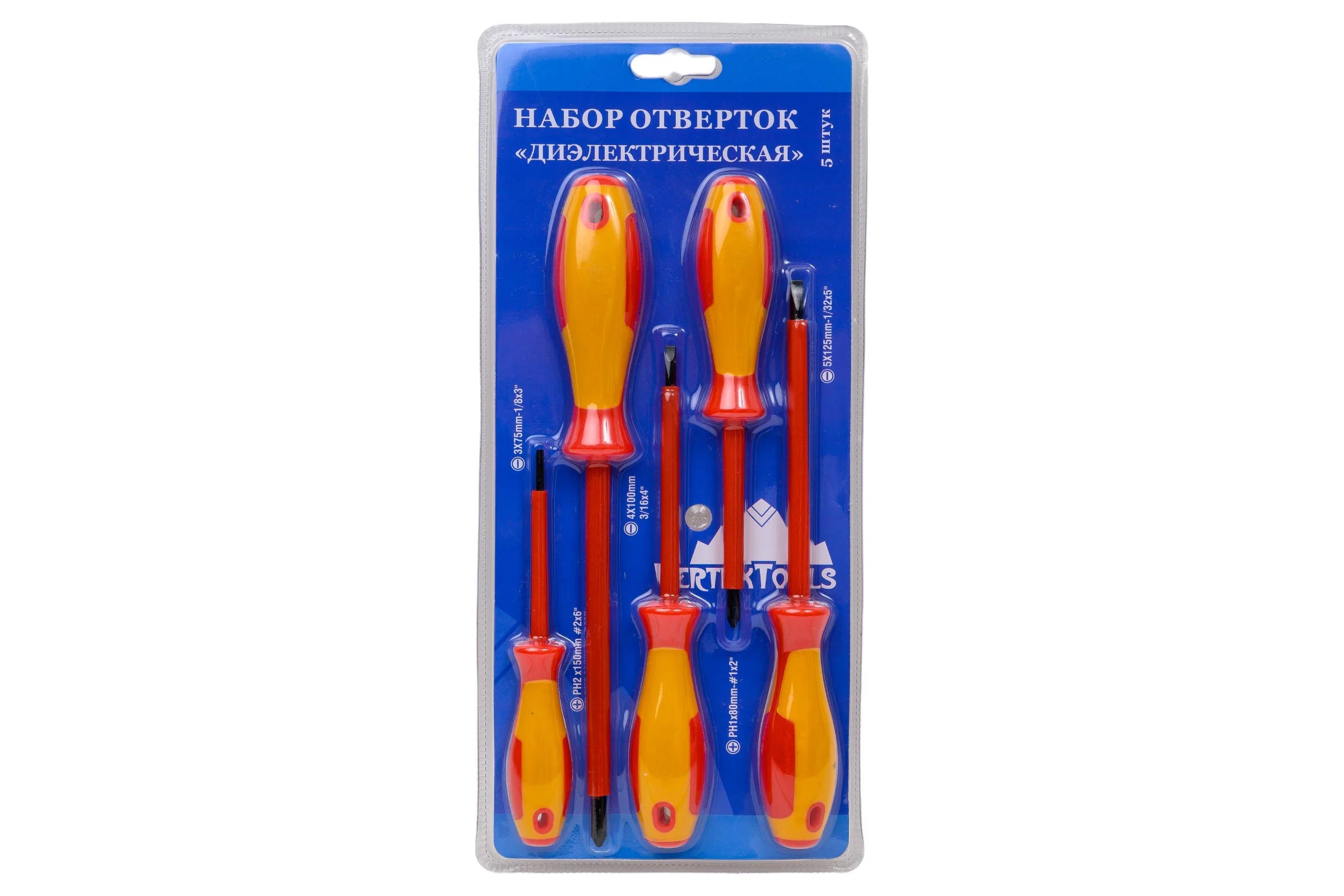 Набор отверток электрика vertextools 5 предметов 0033-02