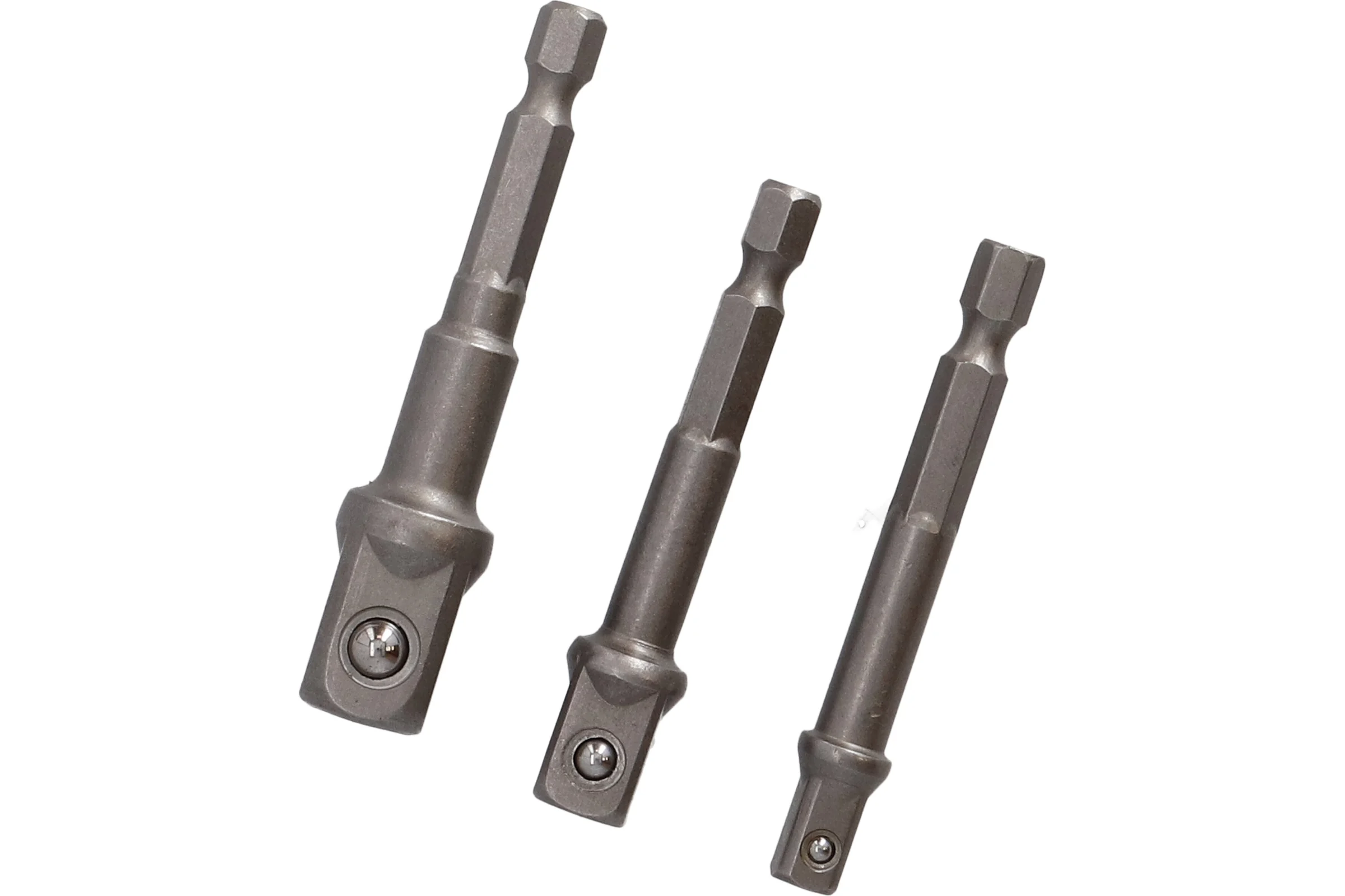 Адаптеры для бит с 1/4" HEX на 1/2, 3/8, 1/4" квадрат DRAUMET PREMIUM DPAGHK14/ DP224-01