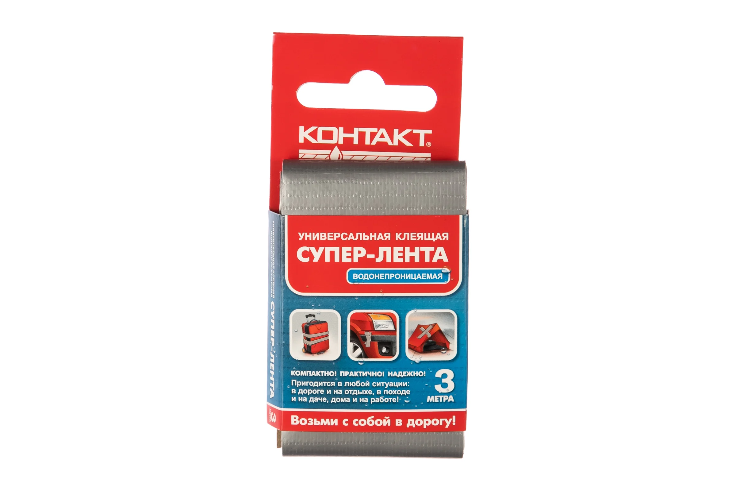 Универсальная клеящая супер-лента Контакт 3 м серая ЛА 240-К03 С 21384