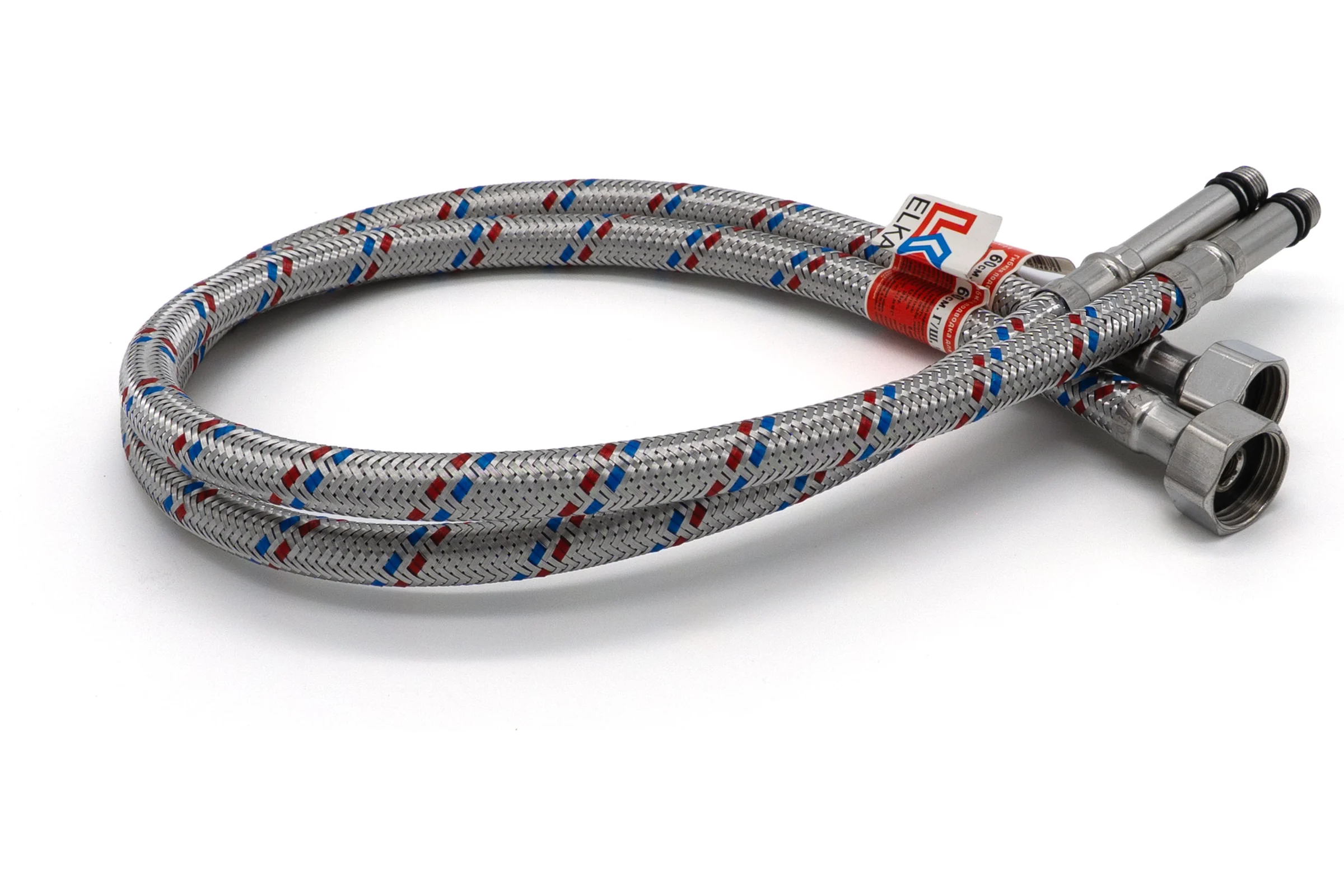 Гибкая подводка для смесителей ELKA1/2" х М10 х 150 см, пара, нержавеющая сталь, гайка ИС.100309