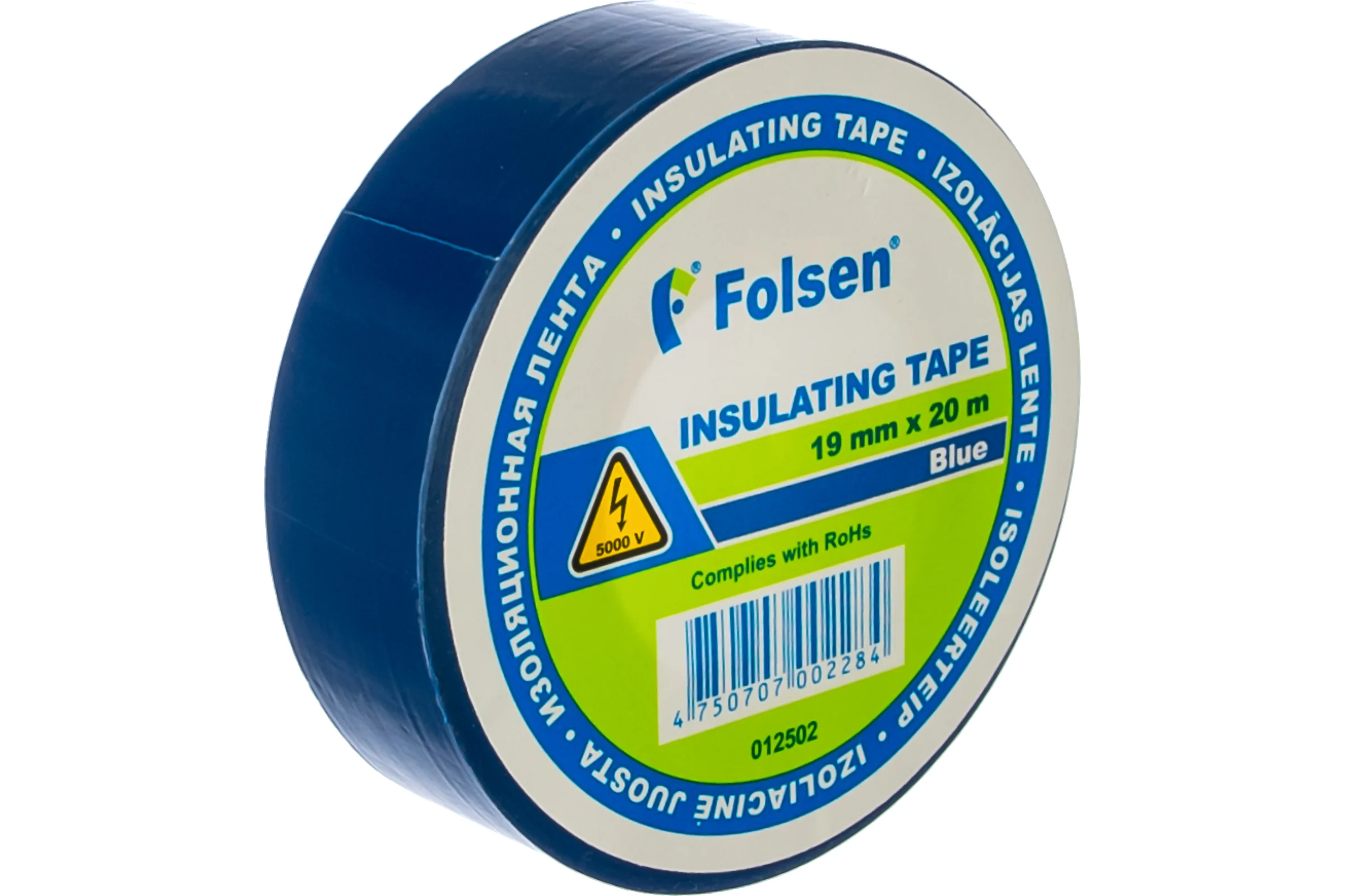 Изоляционная лента Folsen 19ммx20м синяя 012502