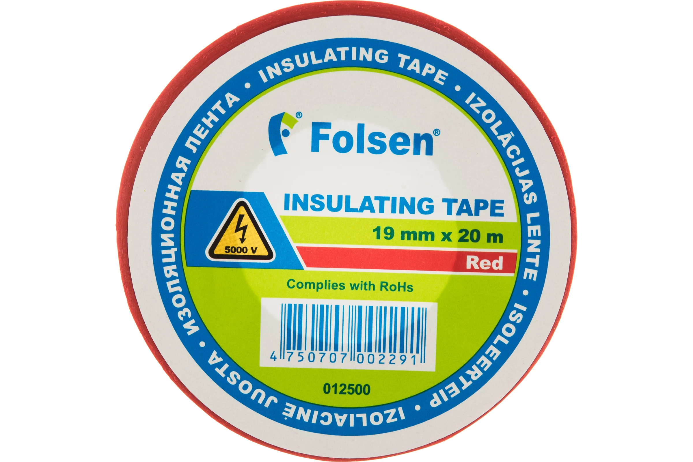 Изоляционная лента Folsen 19ммx20м красная 012500