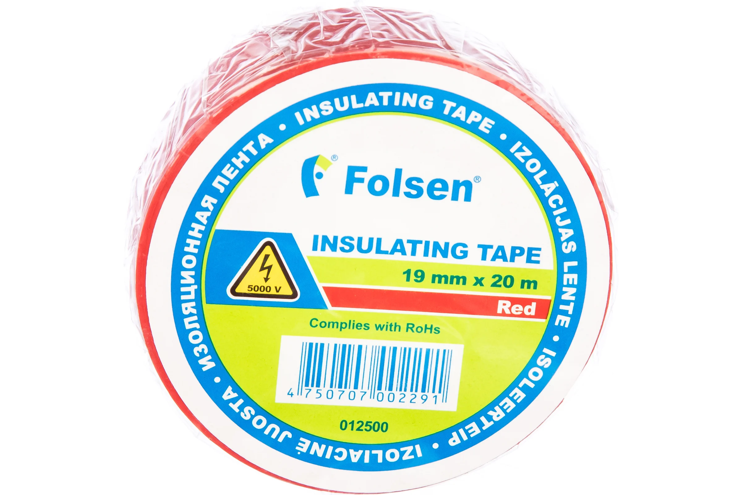 Изоляционная лента Folsen 19ммx20м красная 012500