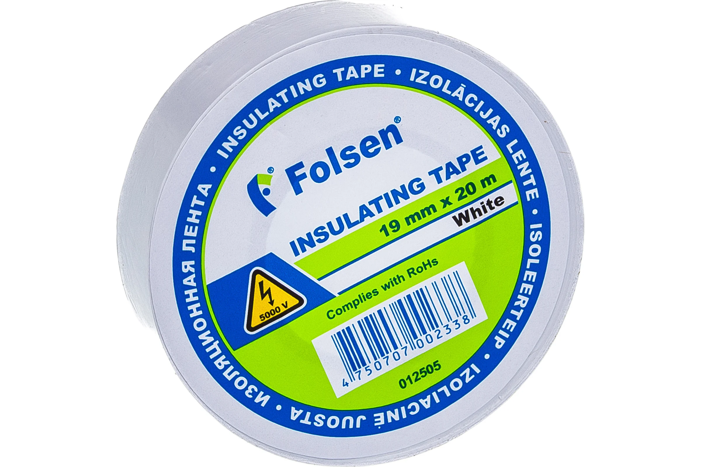Изоляционная лента Folsen 19ммx20м белая 012505