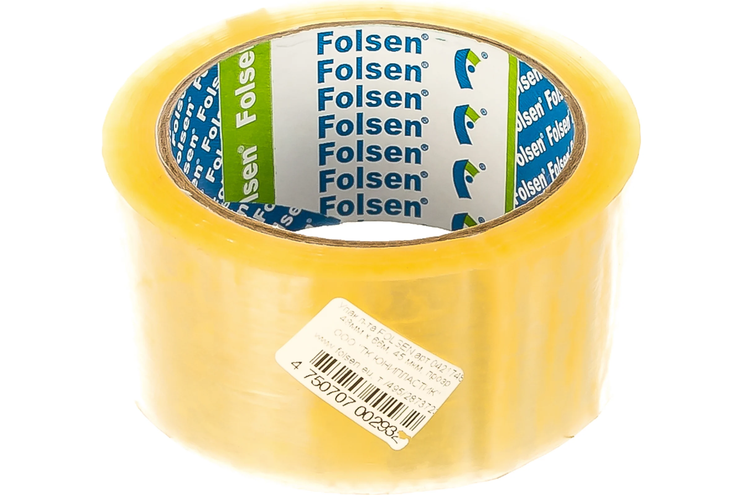 Упаковочная лента Folsen 48ммx66м прозрачная Hot-melt PP 45мк 0421748