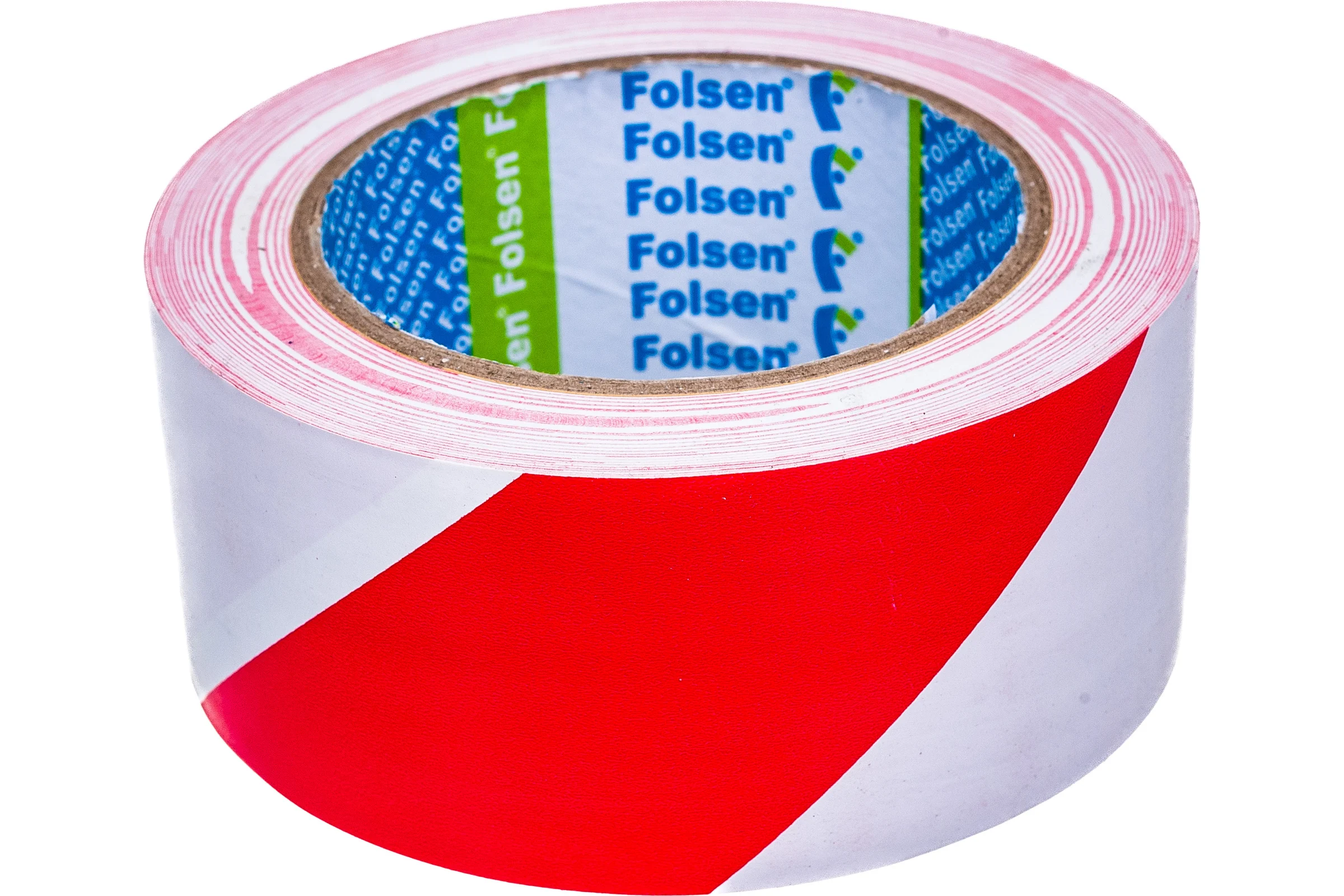 Клейкая сигнальная лента Folsen 50ммx33м красно-белая PVC 0673350