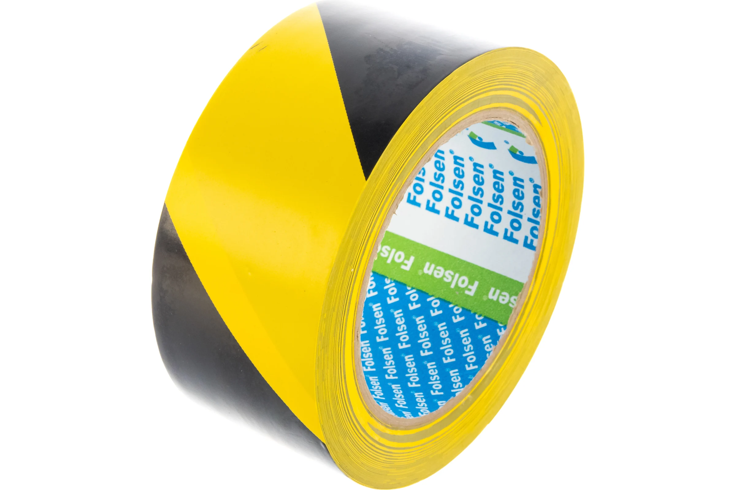 Клейкая сигнальная лента Folsen 50ммx33м желто-чёрная PVC 0663350