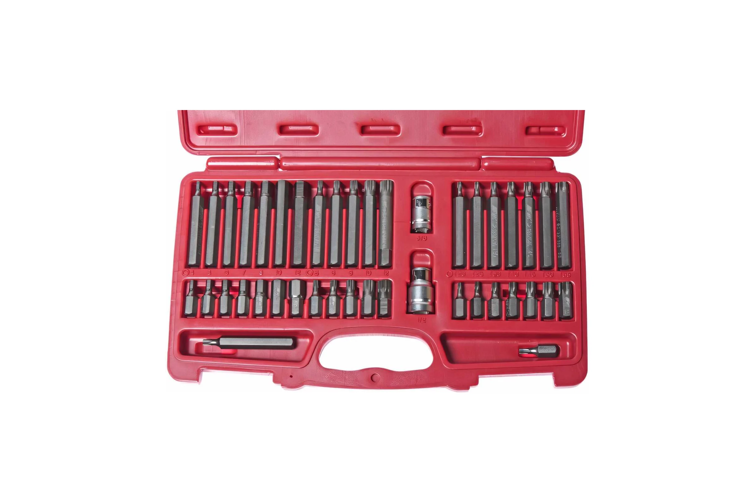 Набор бит JTC 1/2" 3/8" 6-ти гранных HEX, TORX, SPLINE + 2 держателя кейс 42 предмета -3933 668255