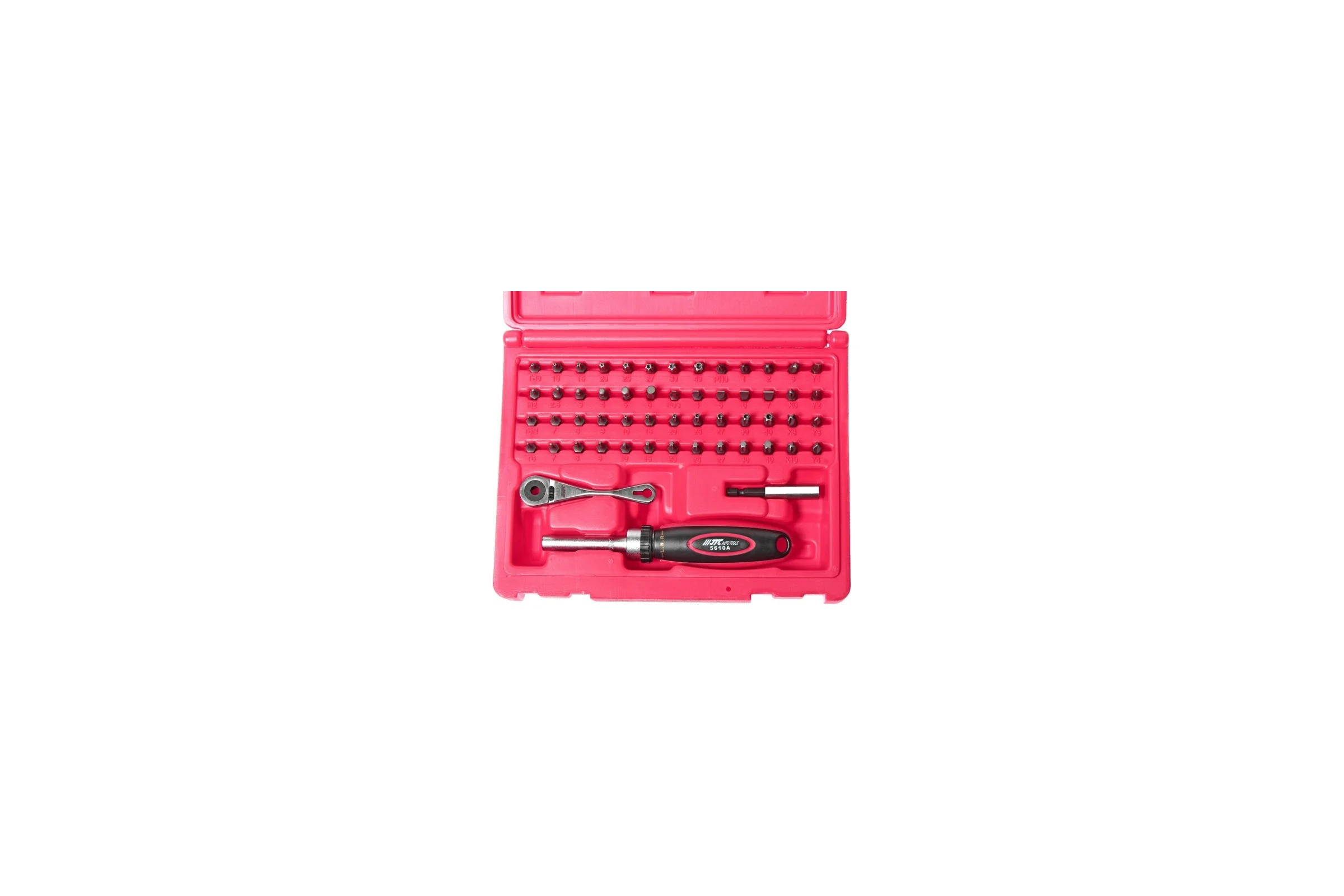 Набор бит JTC 1/2", 3/8" TORX, HEX, PH с держателем в кейсе 55 предметов, 5610 700734