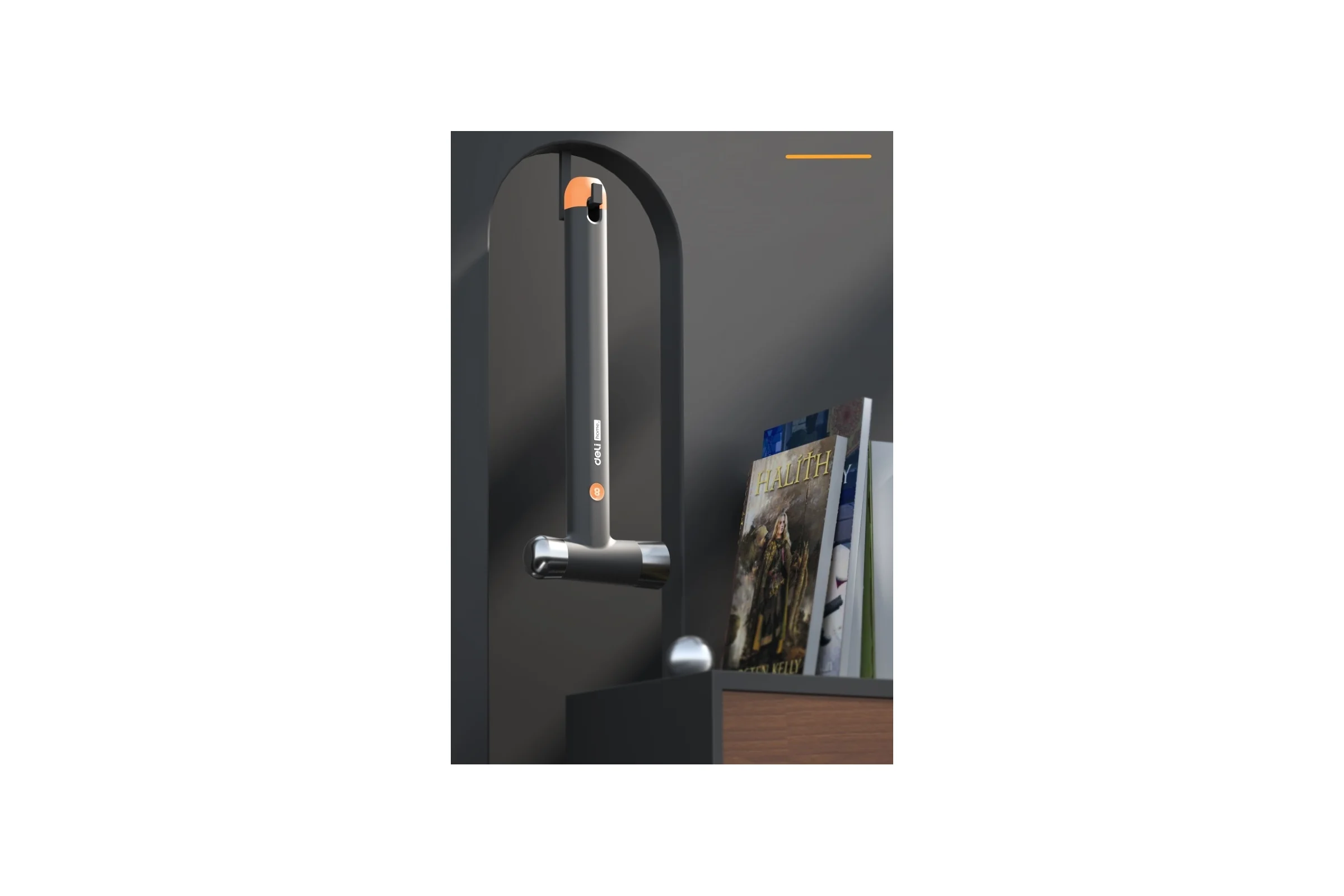 Молоток DELI "Home Series Gray" HT7008C 400 г, эксклюзивный дизайн, рукоять из Soft Touch пластика, подарочная упаковка 112883