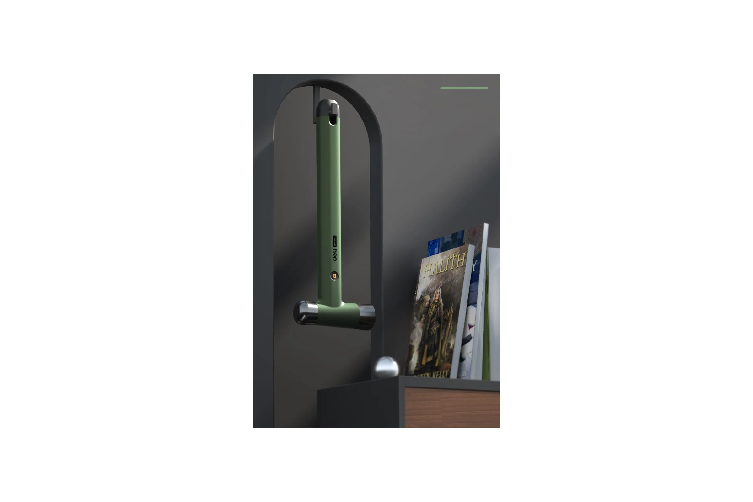 Молоток DELI "Home Series Gray" HT7008C 400 г, эксклюзивный дизайн, рукоять из Soft Touch пластика, подарочная упаковка 112883