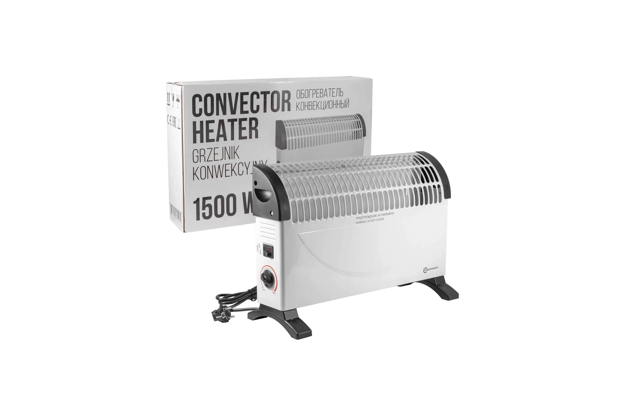 Конвекционный обогреватель Forcekraft 220-240v, 50/60гц, 3 режима нагрева-650/850/1500вт, защ. от перегрева, 50x18x33см FK-CH-Y02S(52329)