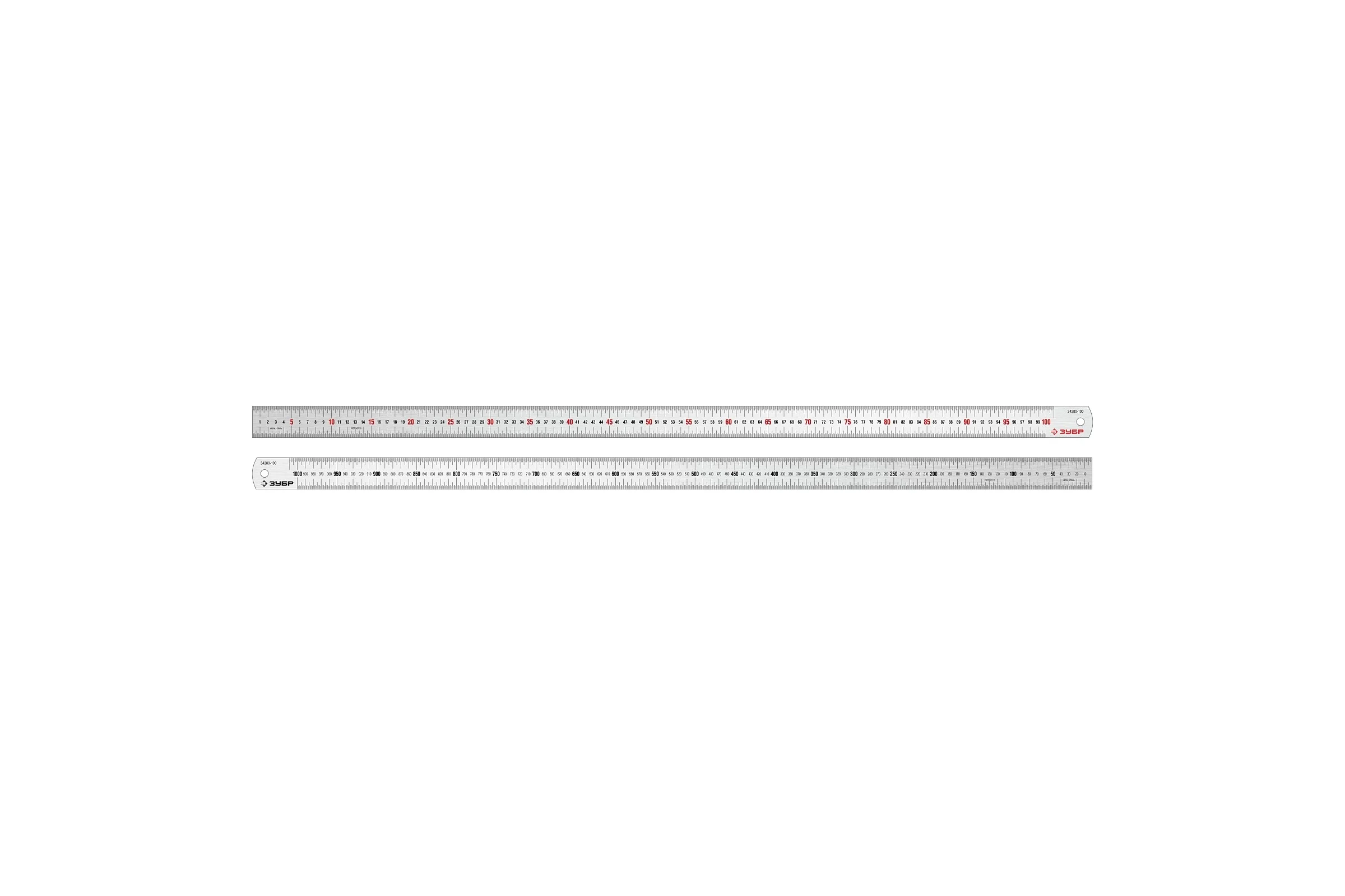 Про-100 Усиленная нержавеющая линейка 1,0 м ЗУБР 34280-100