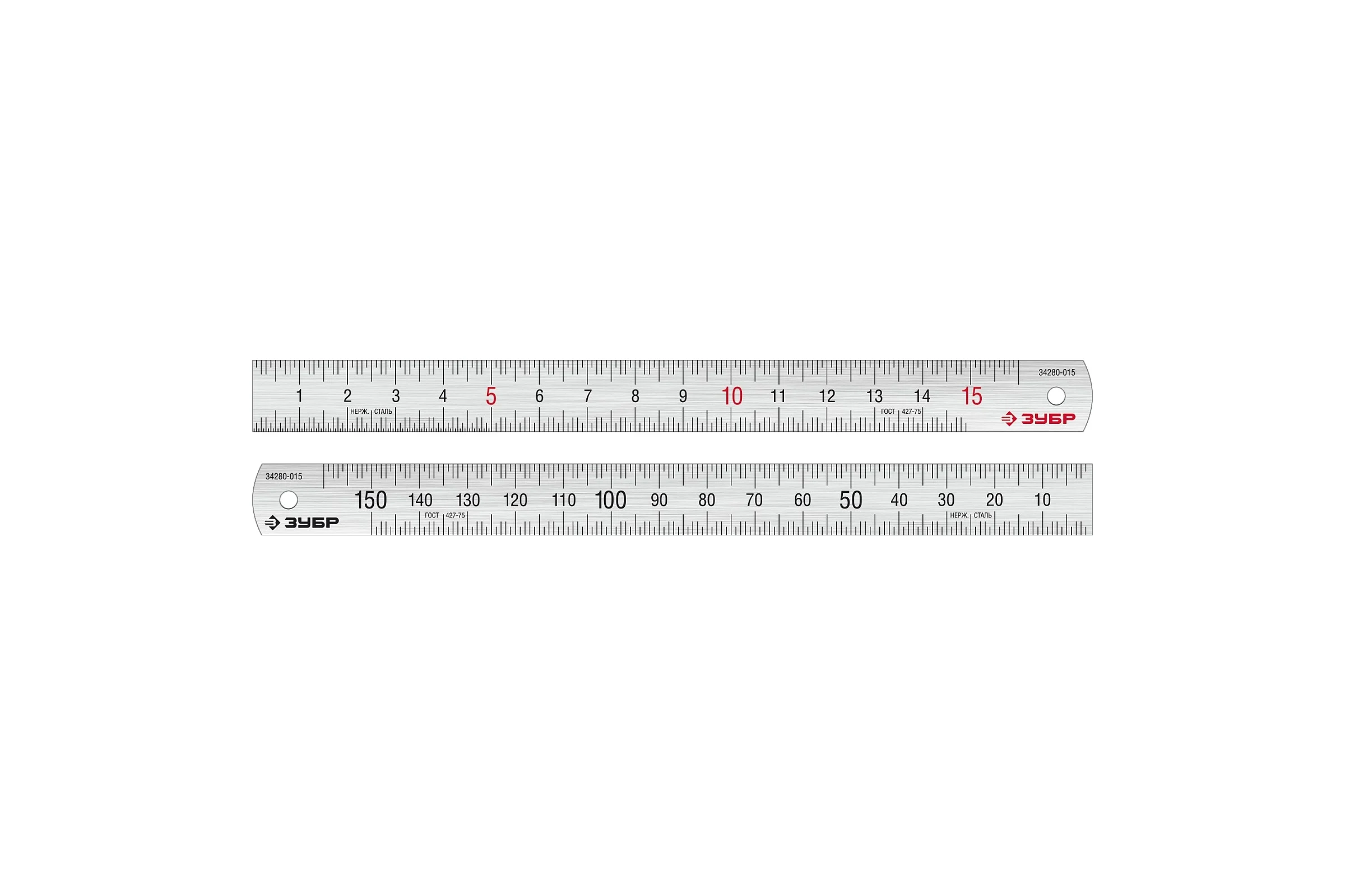 Про-15 Усиленная нержавеющая линейка 0,15 м ЗУБР 34280-015