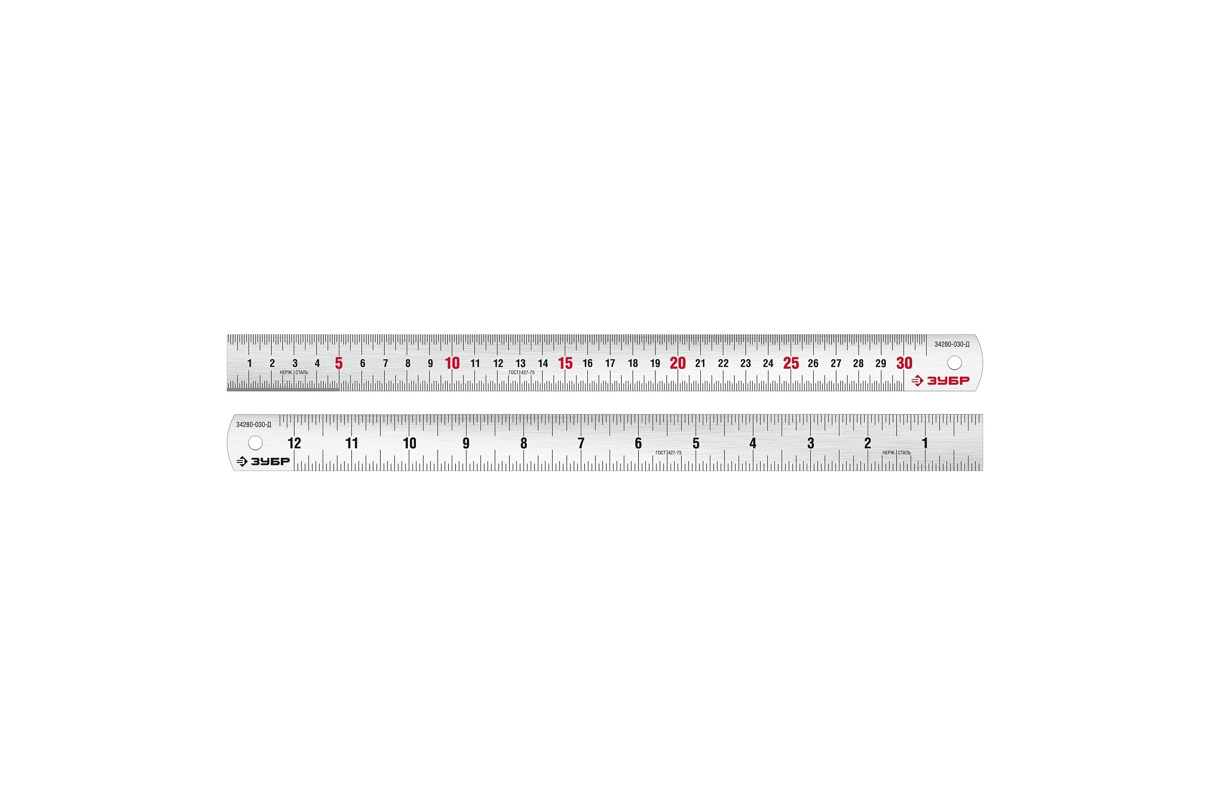 Про-30Д Усиленная нержавеющая линейка 0,30 м ЗУБР 34280-030-Д