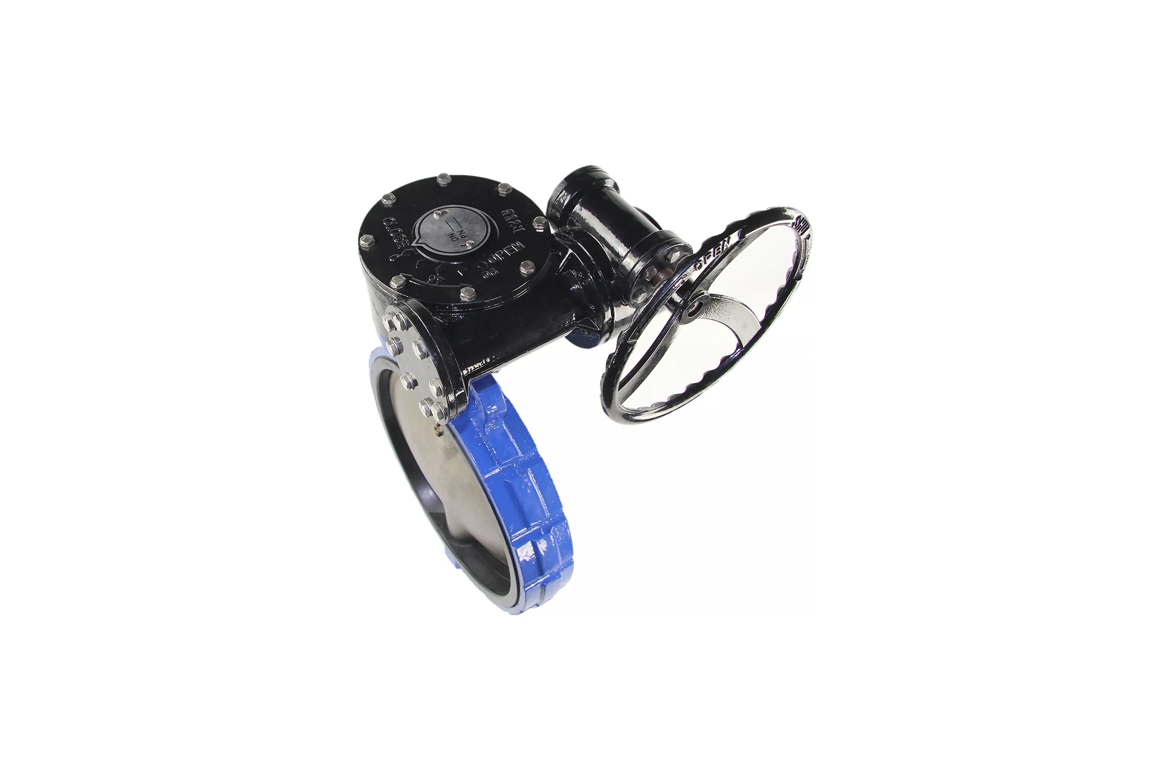 Дисковый поворотный затвор DN.ru WCB-316l-EPDM Ду500 Ру16, уплотнение EPDM, с редуктором D050-02058