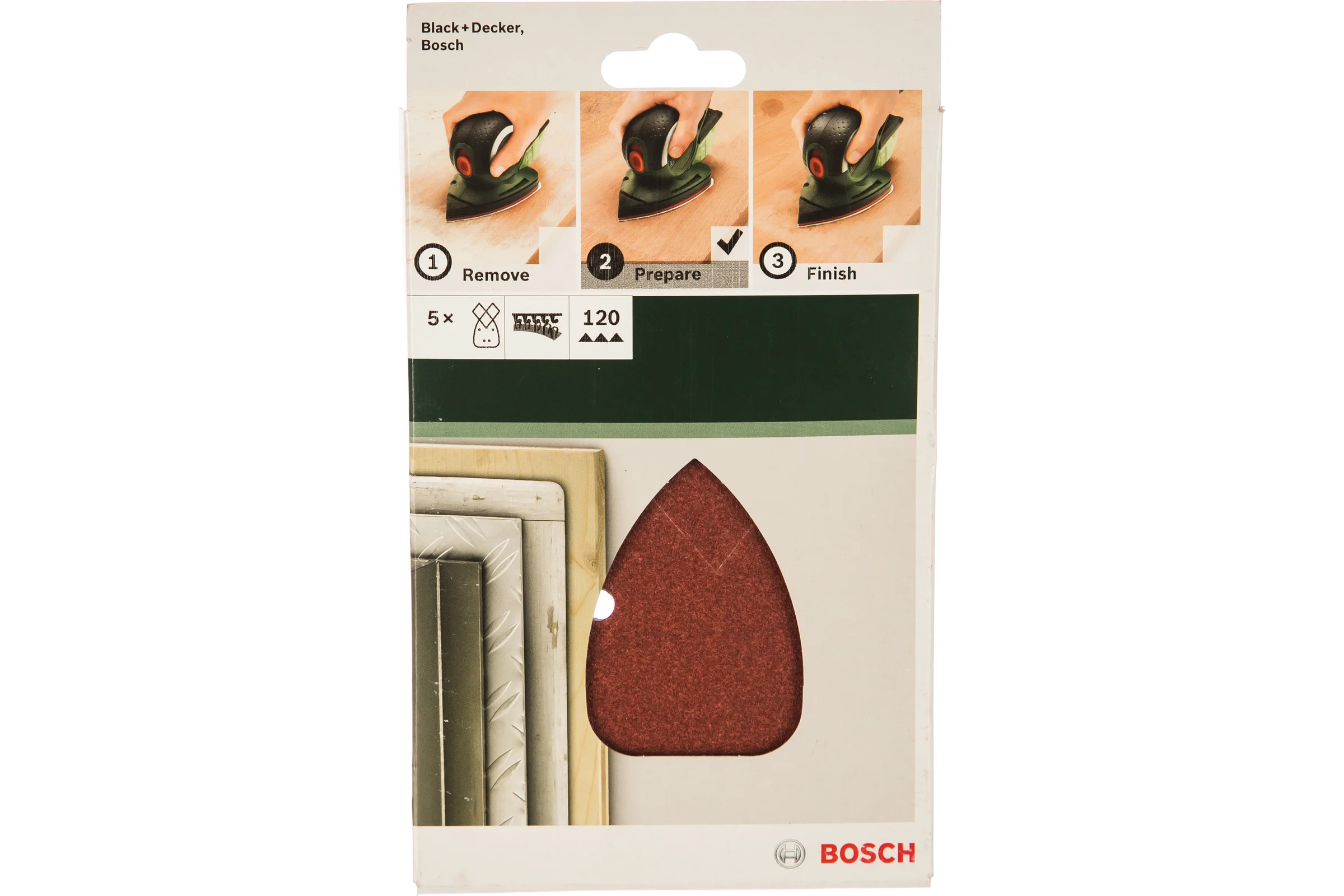 Набор из 5 шлифлистов Р120 для мультишлифмашин Bosch 2609256A70