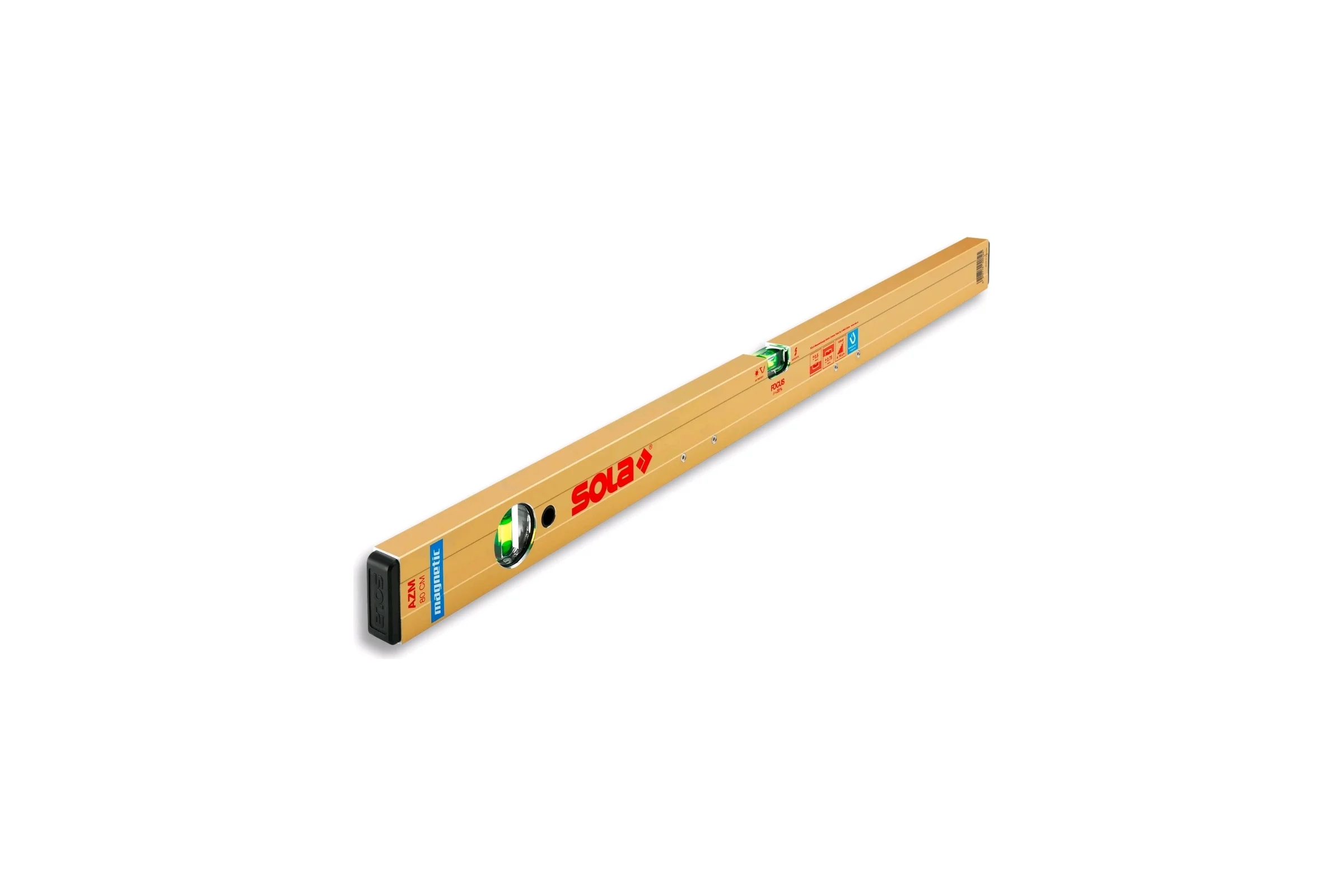 Магнитный уровень SOLA AZM 120 NEW, L=120 см, 2 глазка 01821401