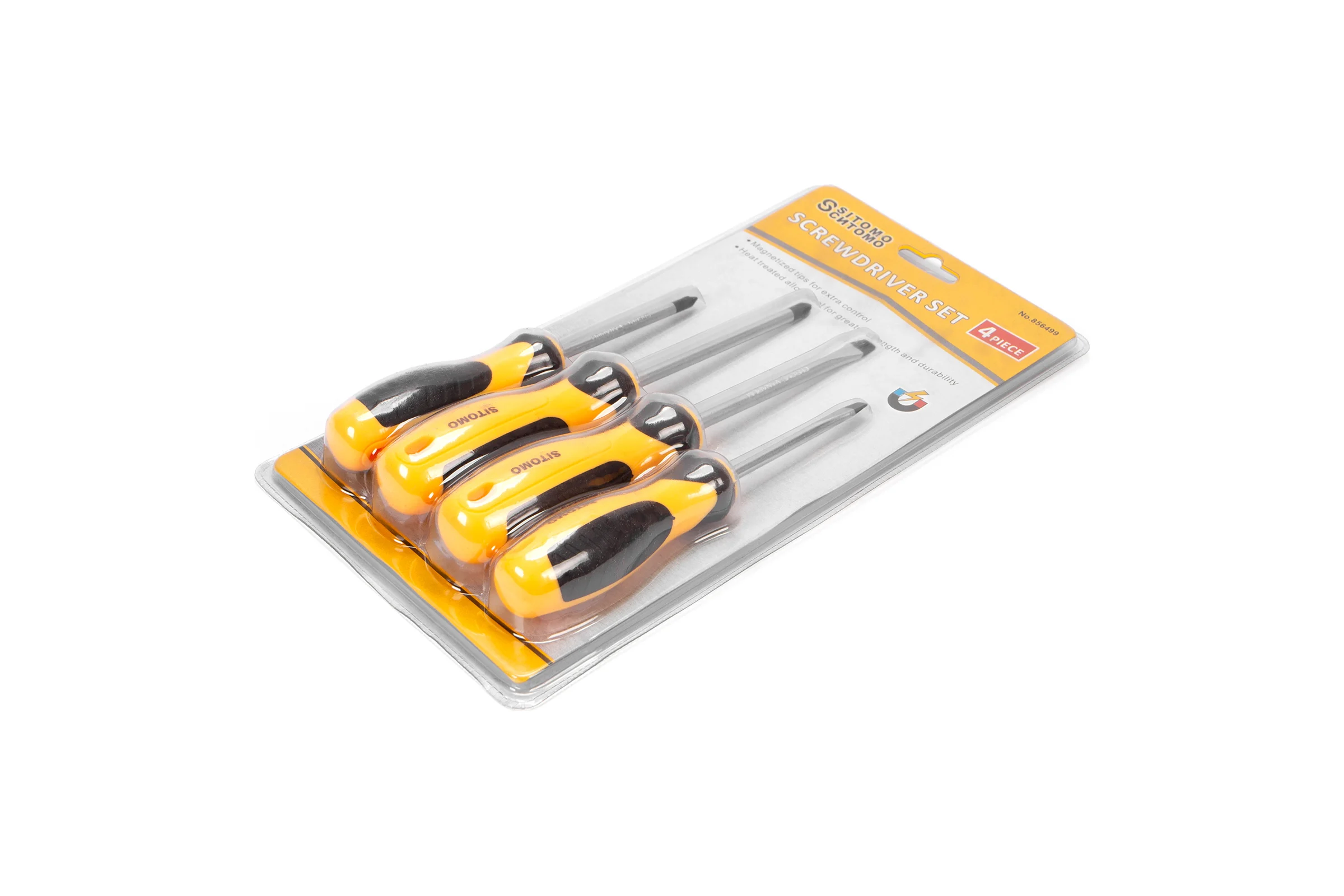 Набор отверток SITOMO SL5.5x75, SL6.5x100, PH1x75, PH2x100, CrV, 4шт. 856499
